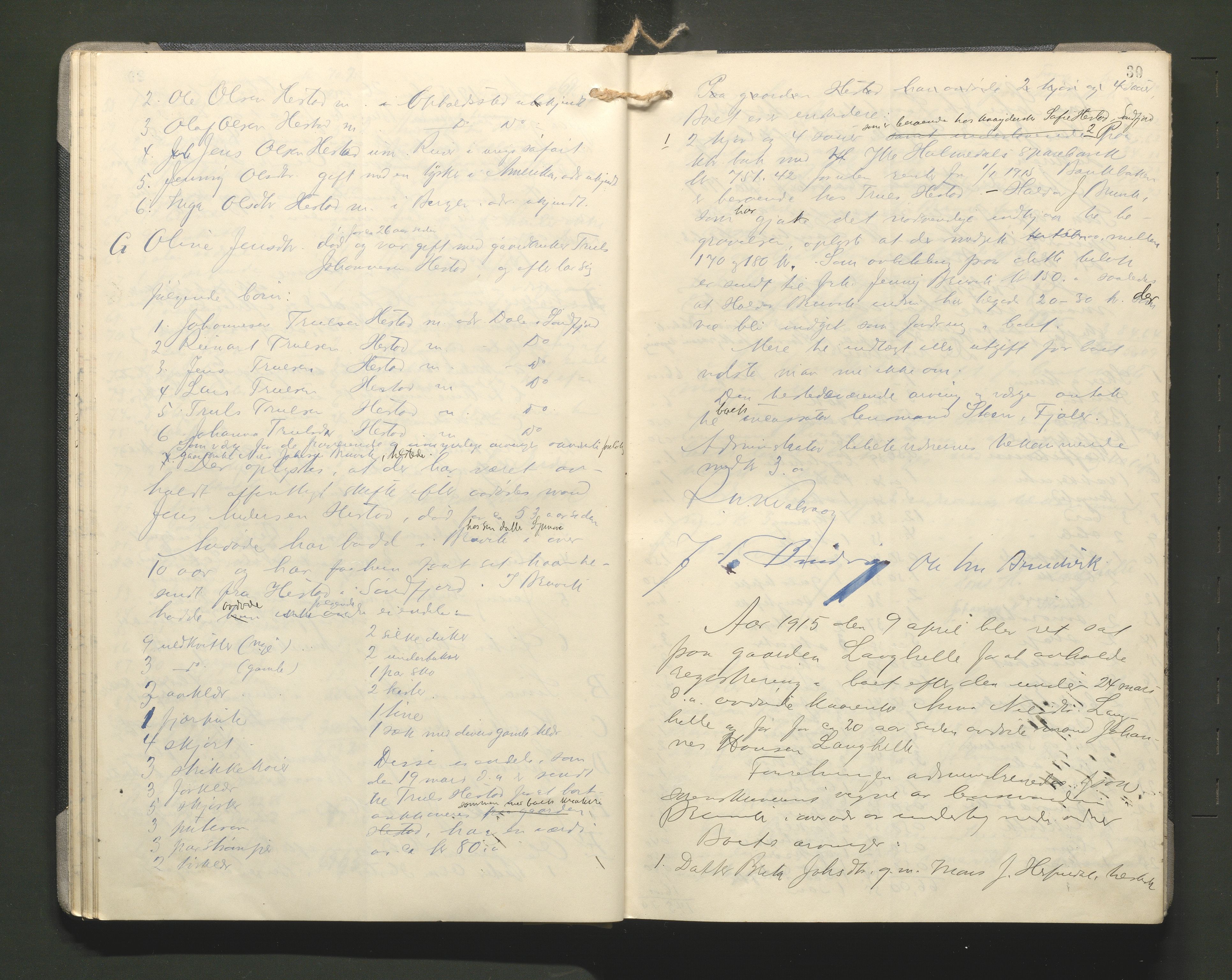 Lensmannen i Bruvik, AV/SAB-A-31301/0006/L0004: Registreringsprotokoll, 1911-1930, p. 29b-30a