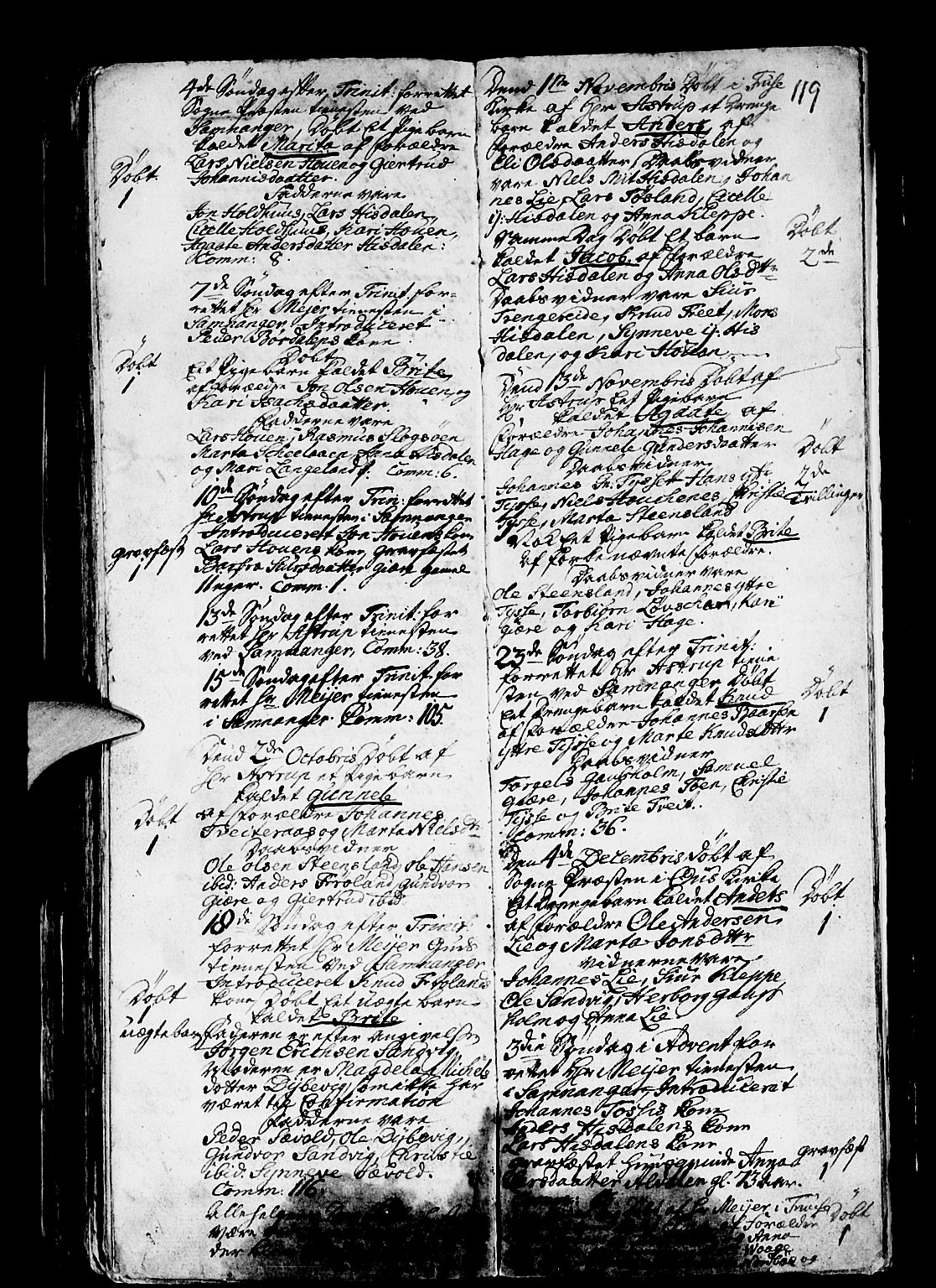 Os sokneprestembete, AV/SAB-A-99929: Parish register (official) no. A 4, 1669-1760, p. 119