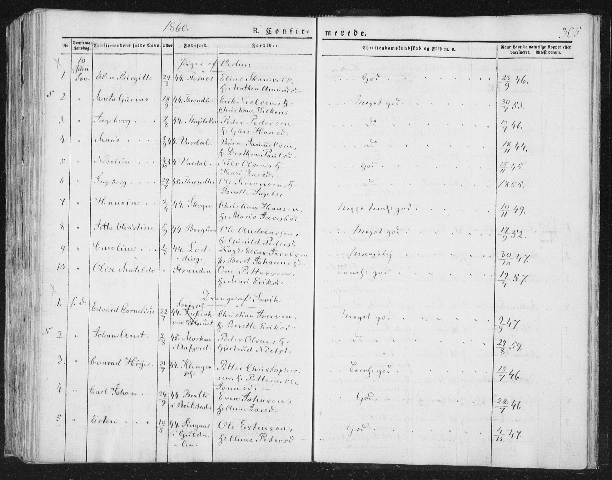 Ministerialprotokoller, klokkerbøker og fødselsregistre - Nord-Trøndelag, SAT/A-1458/764/L0551: Parish register (official) no. 764A07a, 1824-1864, p. 305