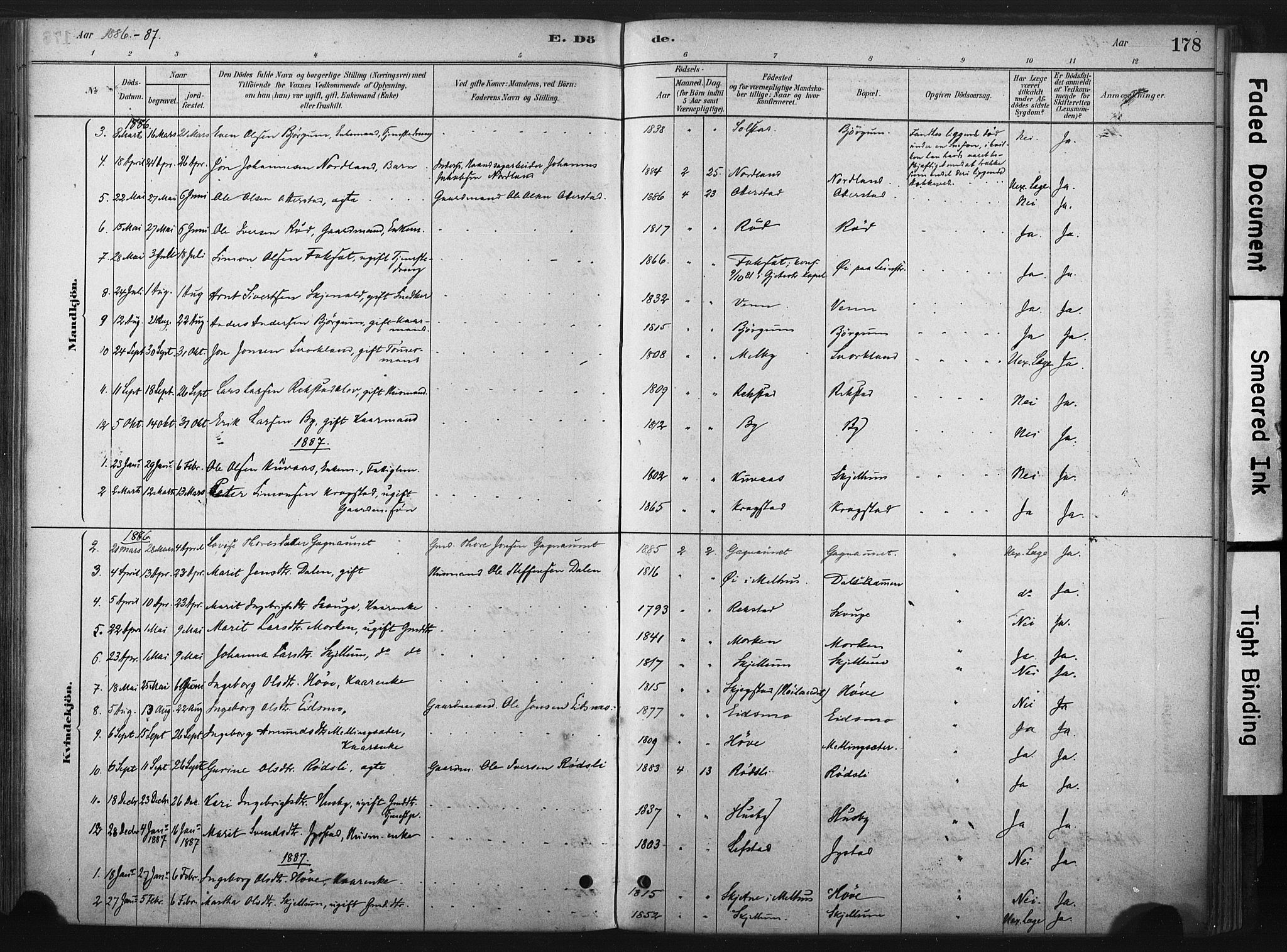 Ministerialprotokoller, klokkerbøker og fødselsregistre - Sør-Trøndelag, SAT/A-1456/667/L0795: Parish register (official) no. 667A03, 1879-1907, p. 178
