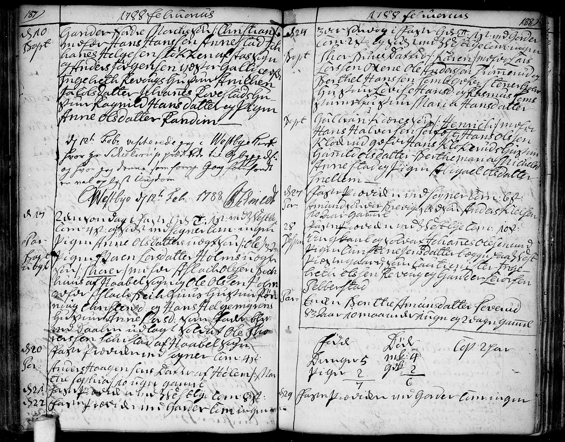Vestby prestekontor Kirkebøker, AV/SAO-A-10893/F/Fa/L0003: Parish register (official) no. I 3, 1779-1796, p. 187-188