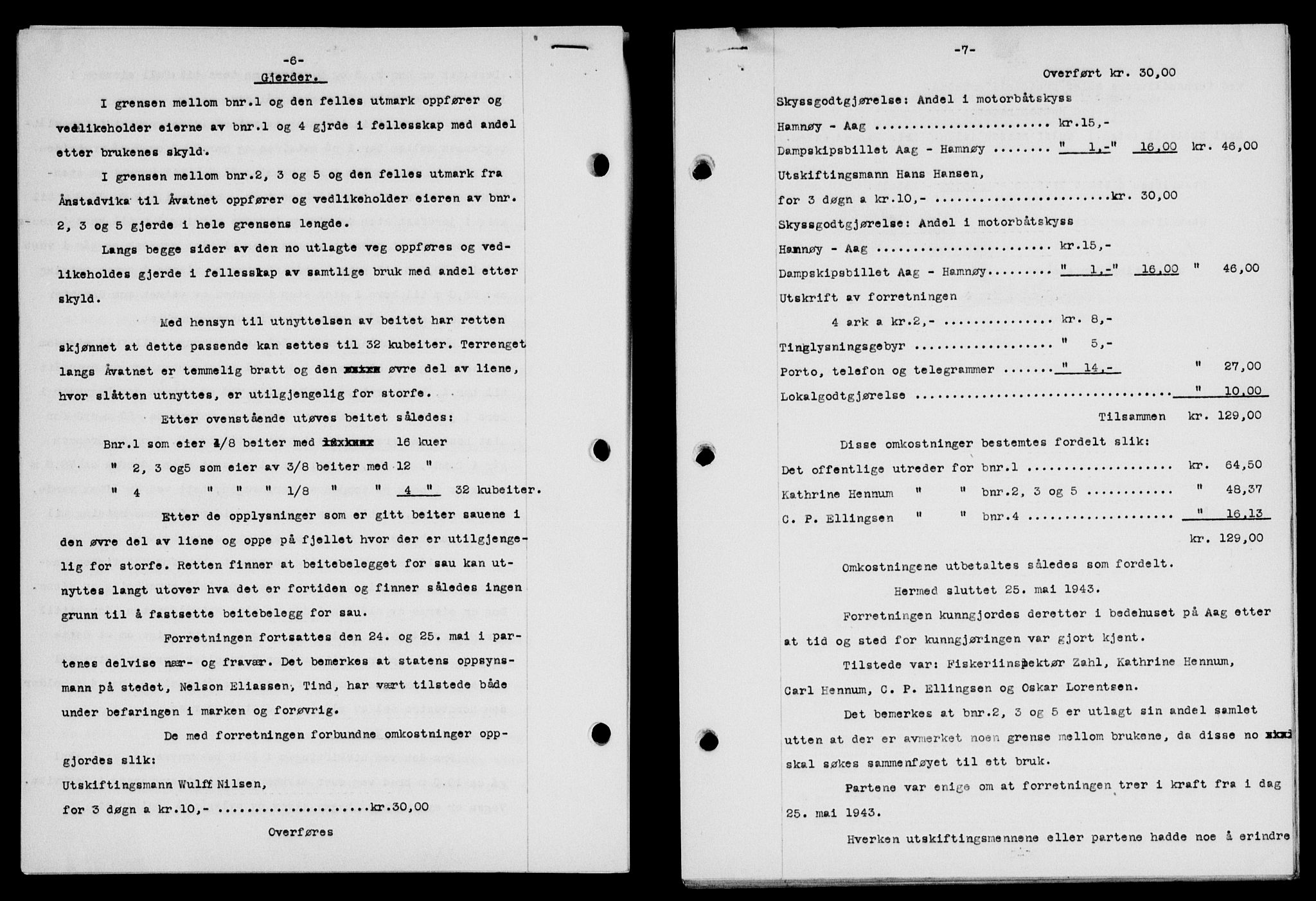 Lofoten sorenskriveri, SAT/A-0017/1/2/2C/L0011a: Mortgage book no. 11a, 1943-1943, Diary no: : 719/1943