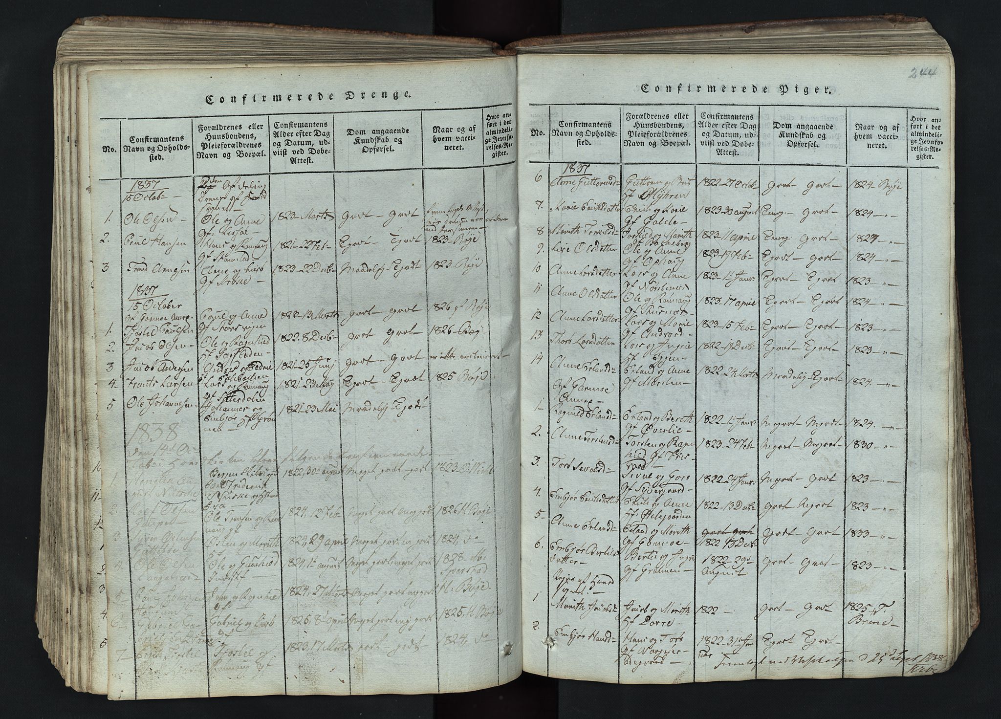 Lom prestekontor, SAH/PREST-070/L/L0002: Parish register (copy) no. 2, 1815-1844, p. 244
