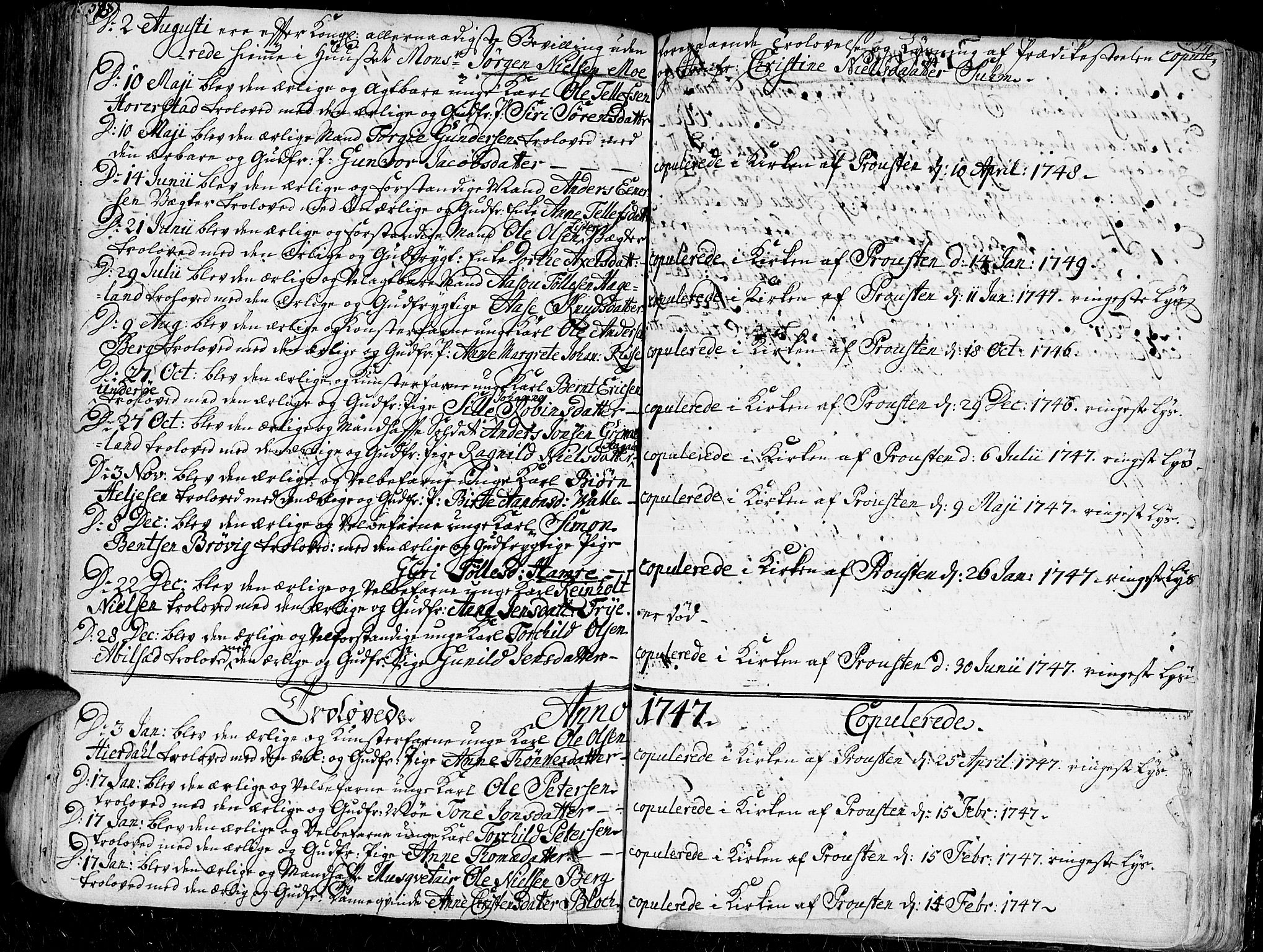 Kristiansand domprosti, SAK/1112-0006/F/Fa/L0001: Parish register (official) no. A 1, 1734-1793, p. 598-599