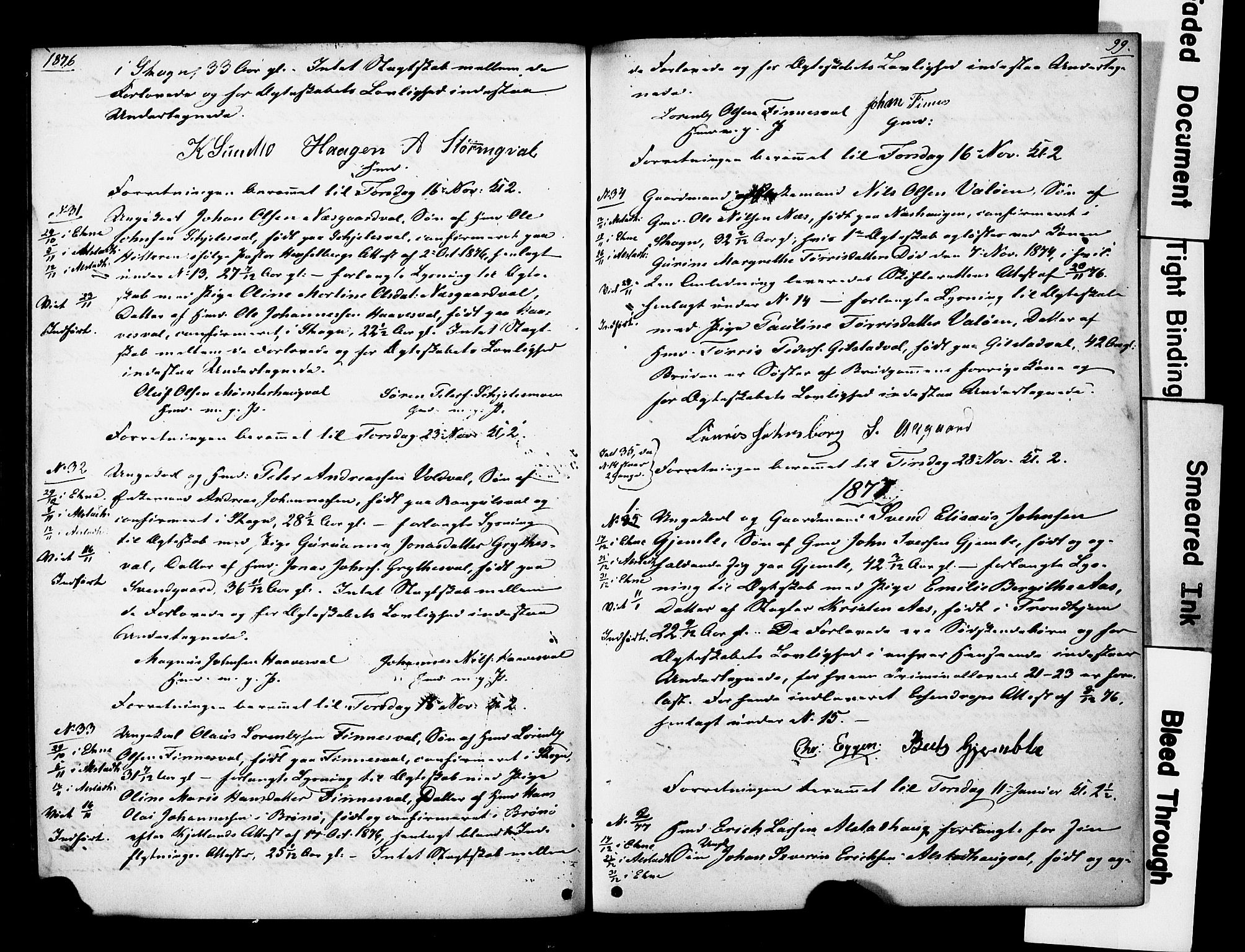 Ministerialprotokoller, klokkerbøker og fødselsregistre - Nord-Trøndelag, SAT/A-1458/717/L0161: Best man's statements no. 717A11, 1850-1895, p. 99