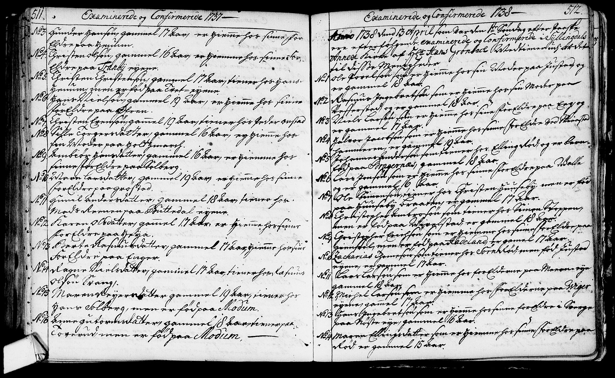 Lier kirkebøker, AV/SAKO-A-230/F/Fa/L0003: Parish register (official) no. I 3, 1727-1748, p. 511-512