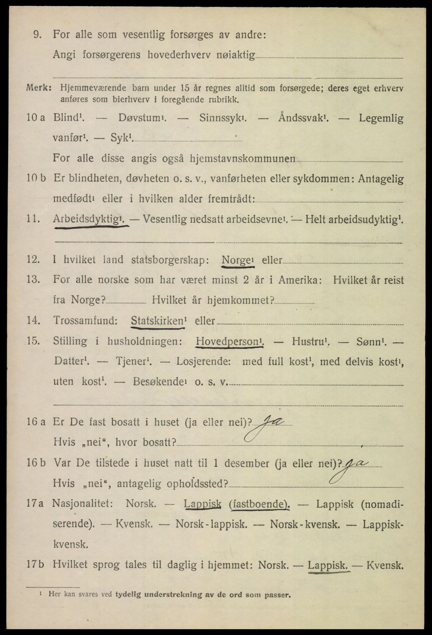 SAT, 1920 census for Evenes, 1920, p. 12191