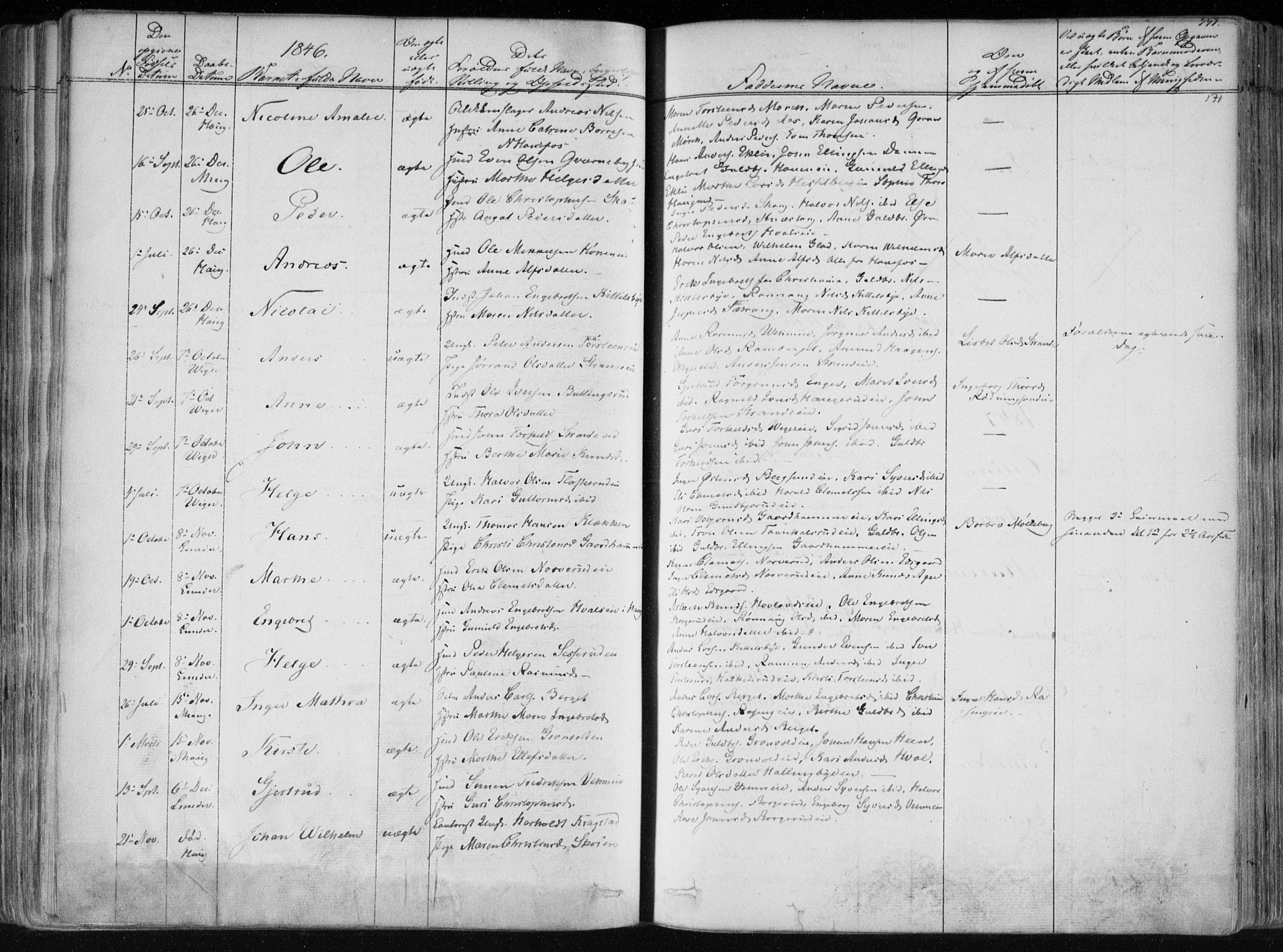 Norderhov kirkebøker, AV/SAKO-A-237/F/Fa/L0010: Parish register (official) no. 10, 1837-1847, p. 171