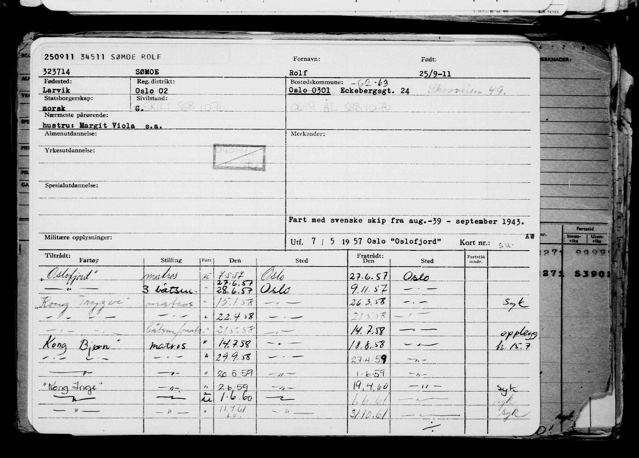 Direktoratet for sjømenn, AV/RA-S-3545/G/Gb/L0099: Hovedkort, 1911, p. 901