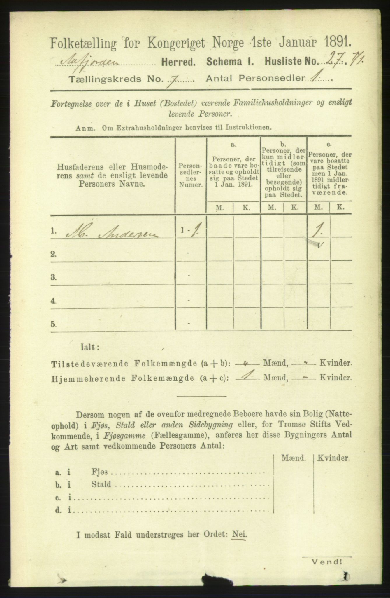 RA, 1891 census for 1630 Åfjord, 1891, p. 1703