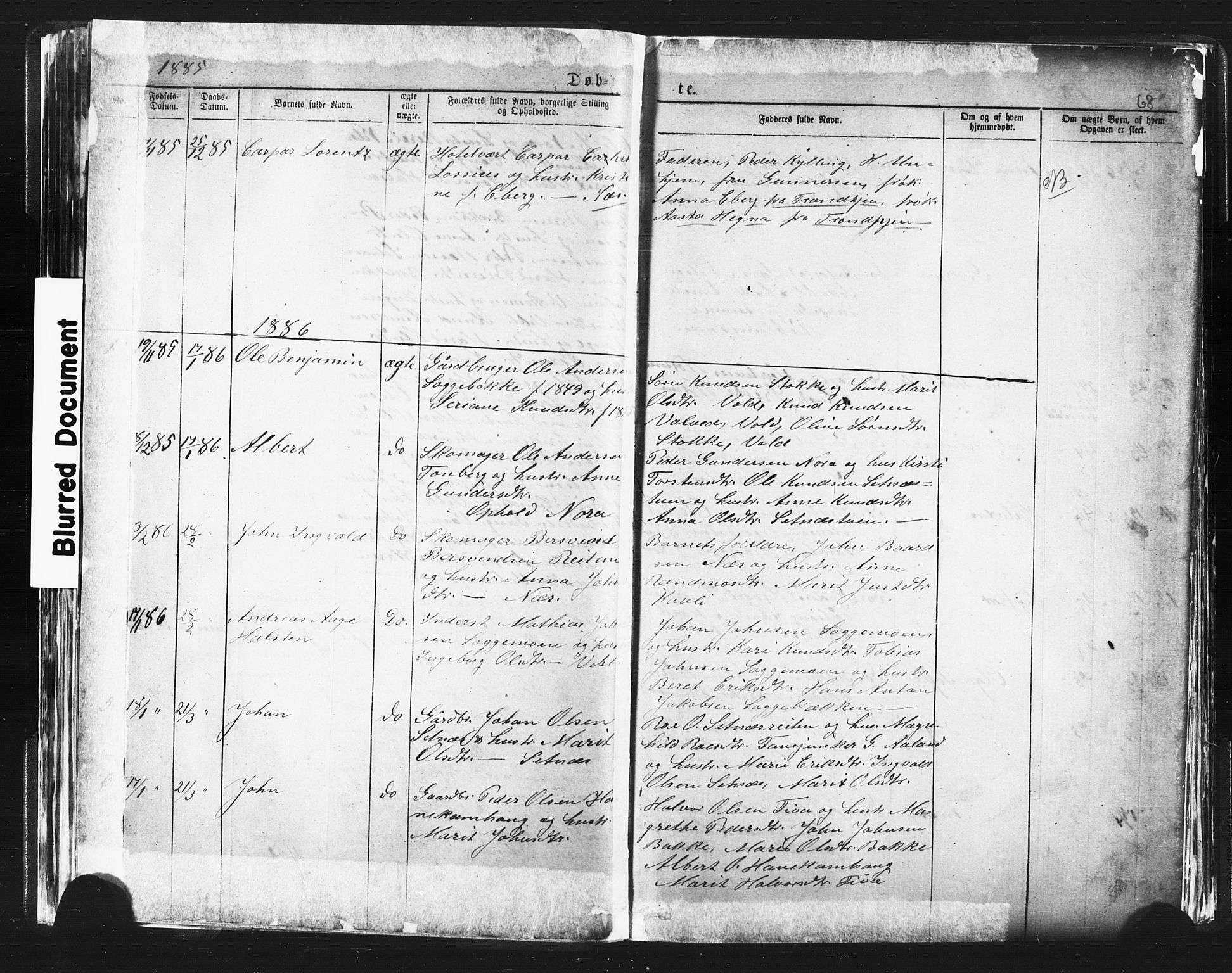Ministerialprotokoller, klokkerbøker og fødselsregistre - Møre og Romsdal, SAT/A-1454/544/L0580: Parish register (copy) no. 544C02, 1867-1909, p. 68