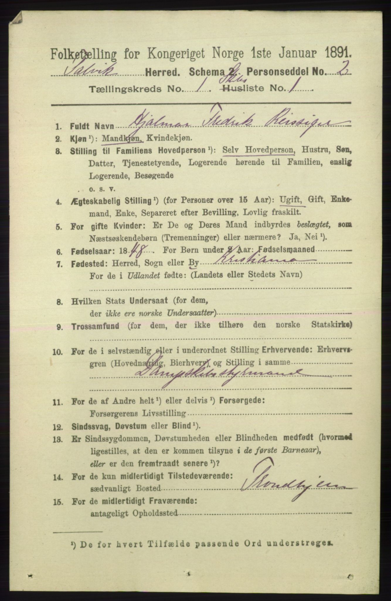 RA, 1891 census for 2013 Talvik, 1891, p. 492