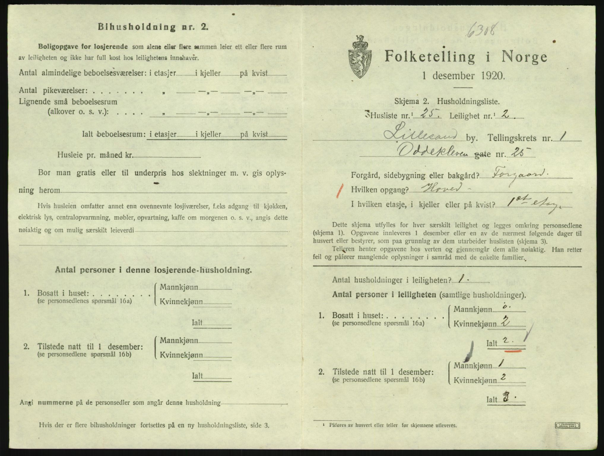 SAK, 1920 census for Lillesand, 1920, p. 547