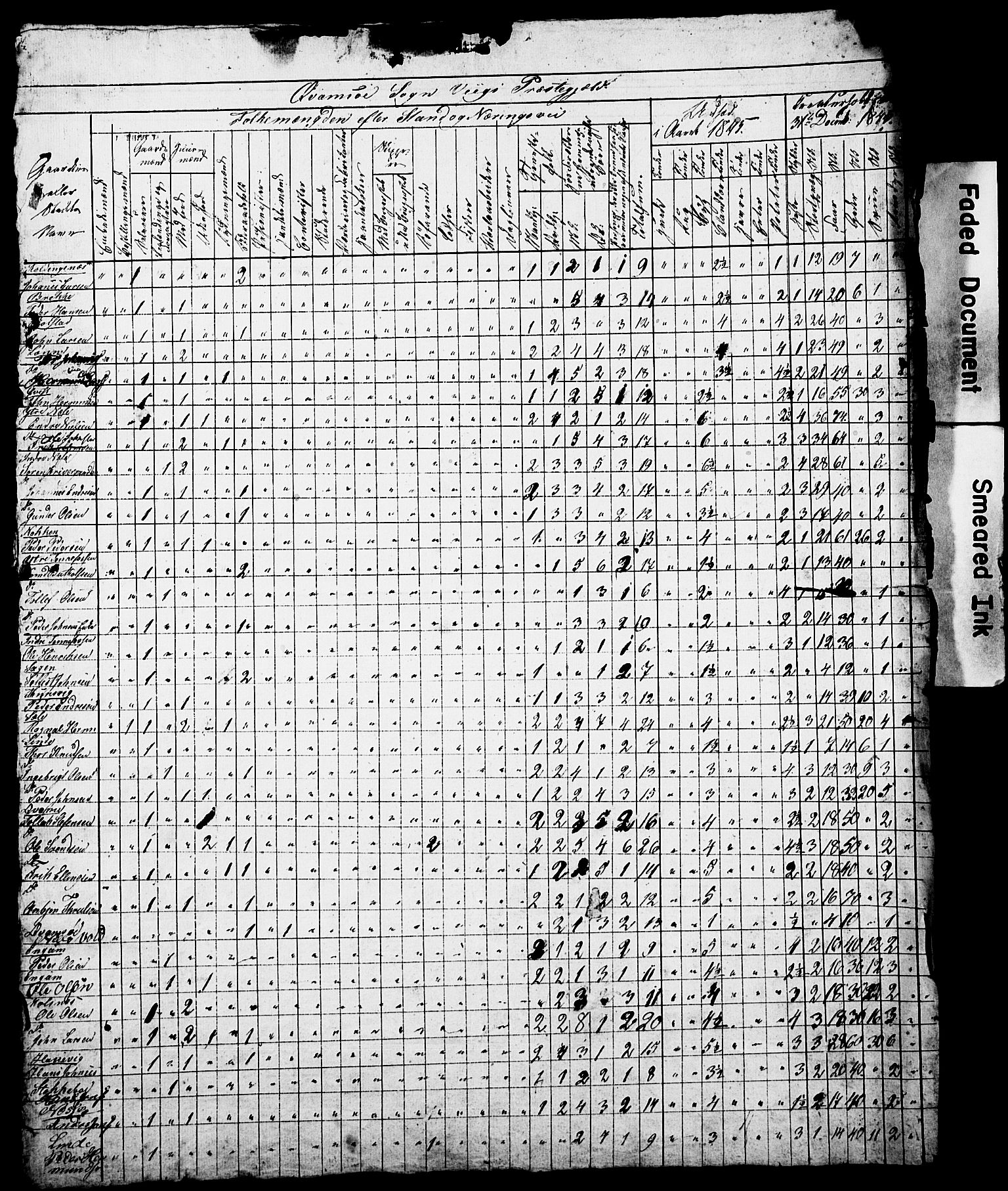 , Census 1845 for Vik, 1845, p. 17