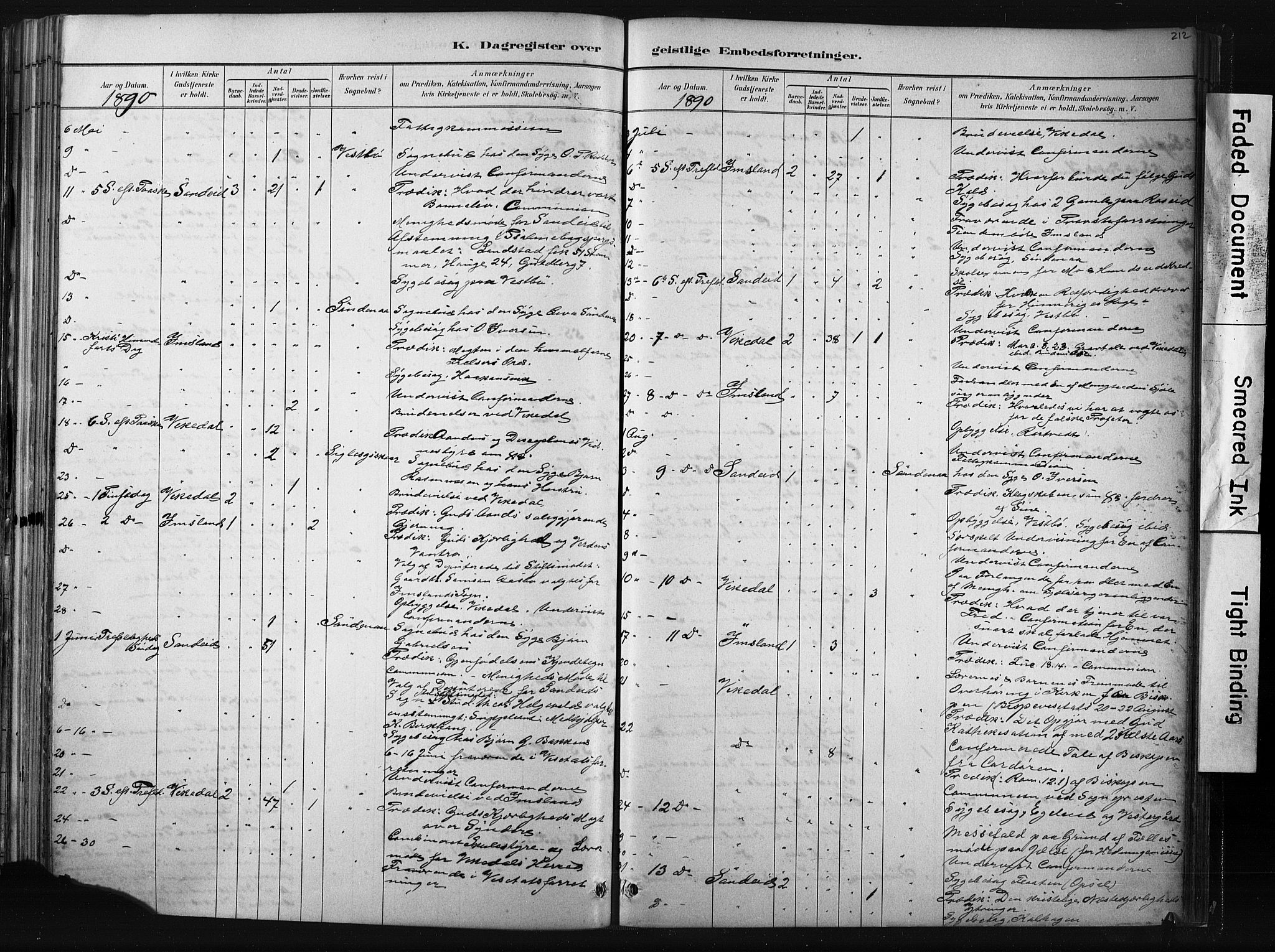 Vikedal sokneprestkontor, AV/SAST-A-101840/01/IV: Parish register (official) no. A 10, 1884-1907, p. 212