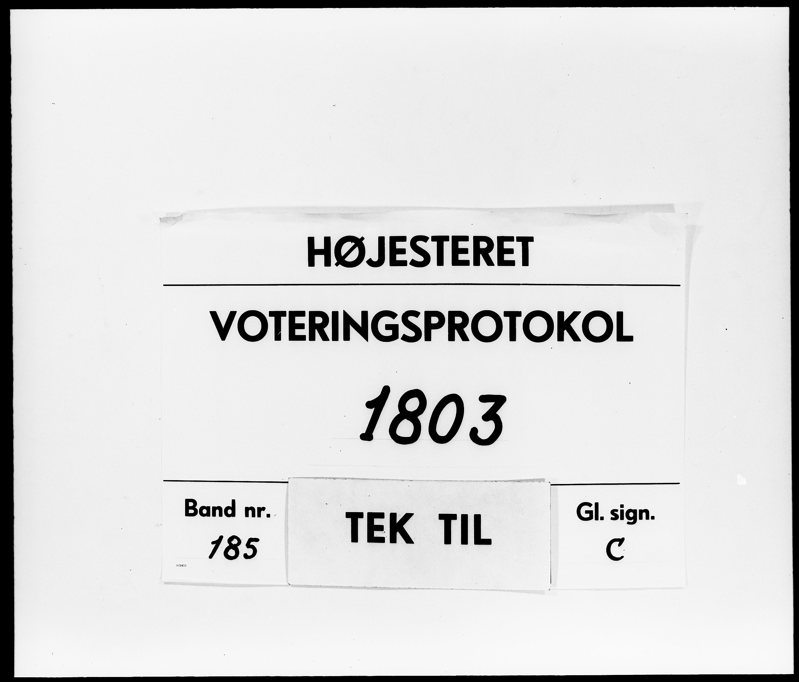 Højesteret, DRA/A-0009, 1803