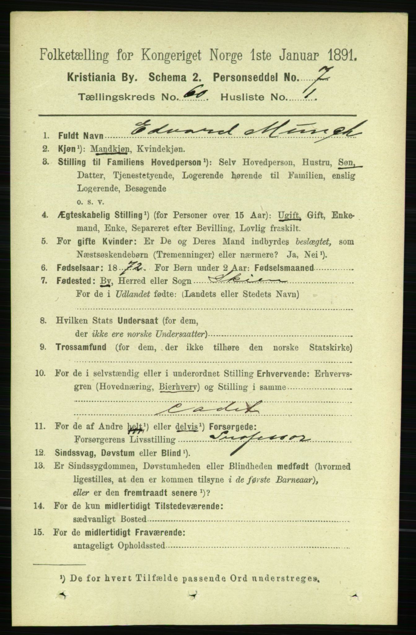 RA, 1891 census for 0301 Kristiania, 1891, p. 31916