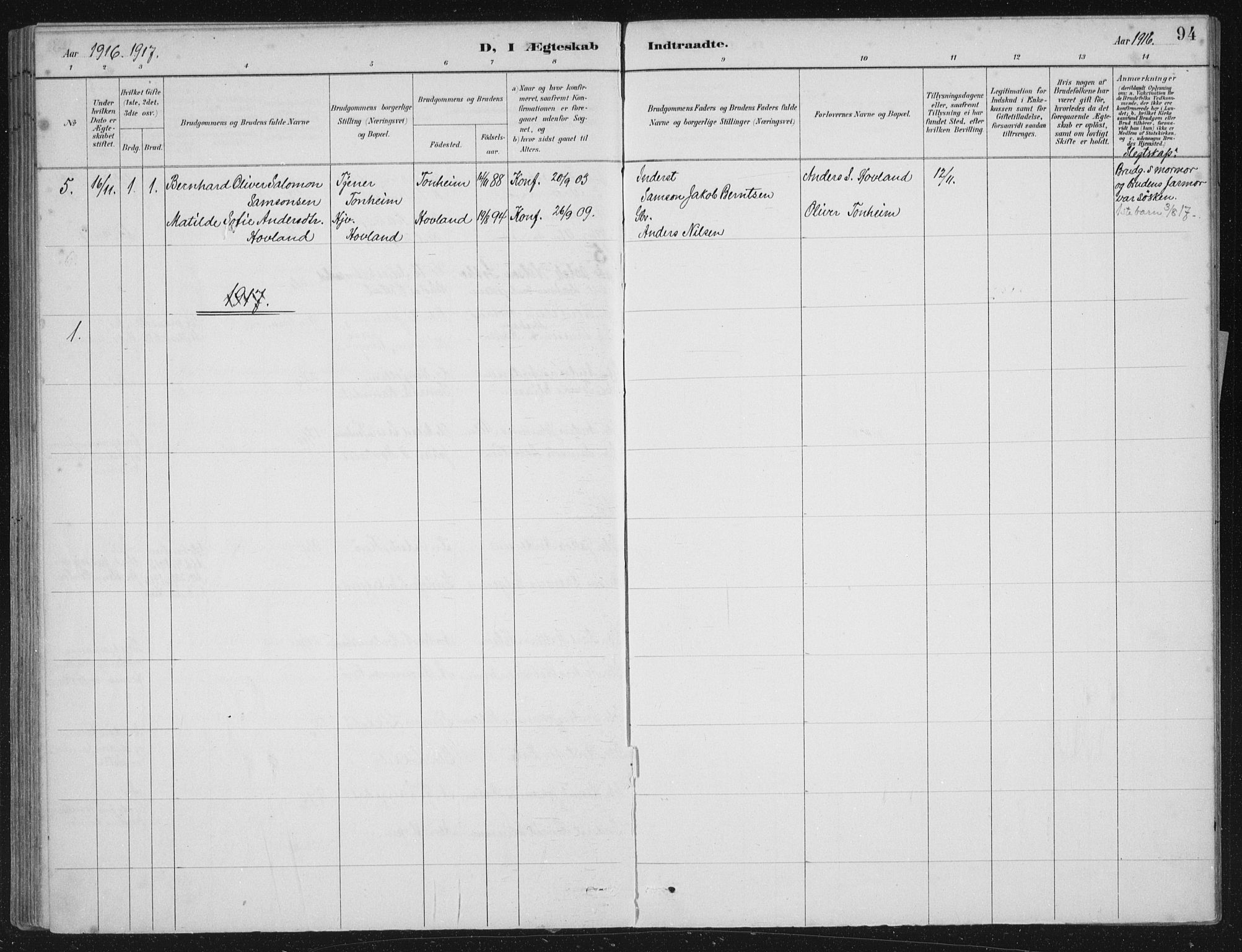 Kinn sokneprestembete, SAB/A-80801/H/Haa/Haae/L0001: Parish register (official) no. E 1, 1890-1916, p. 94