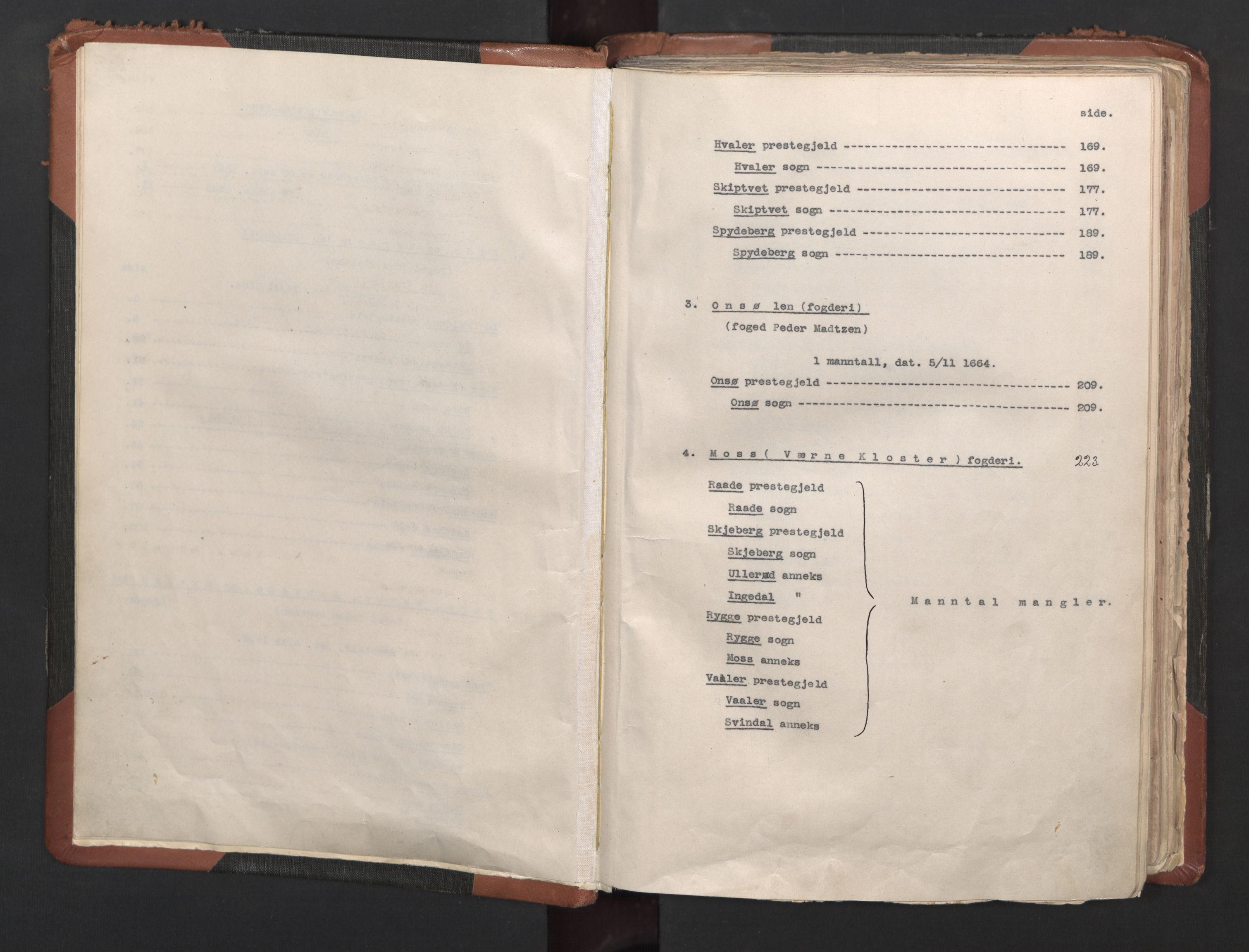 RA, Bailiff's Census 1664-1666, no. 1: Modern Østfold county, 1664