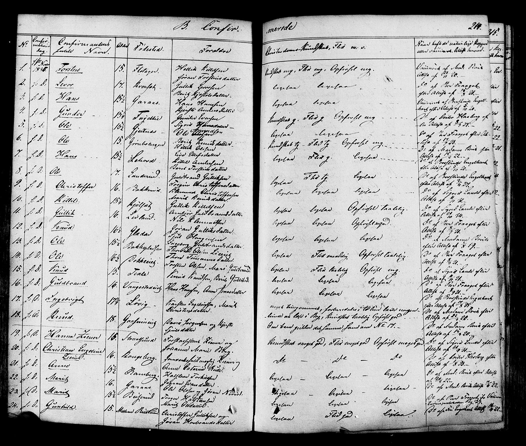 Flesberg kirkebøker, SAKO/A-18/F/Fa/L0006: Parish register (official) no. I 6, 1834-1860, p. 214