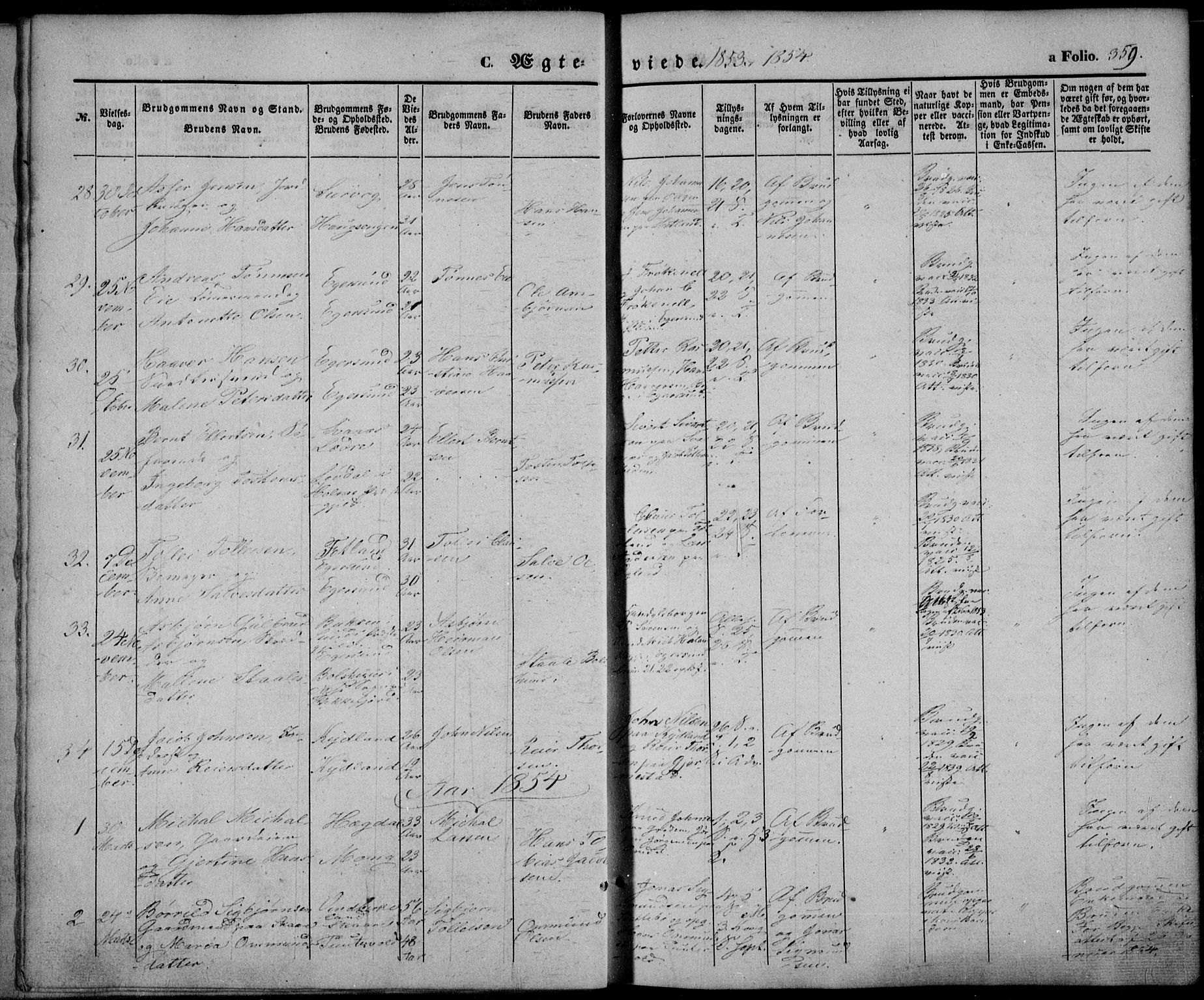 Eigersund sokneprestkontor, SAST/A-101807/S08/L0013: Parish register (official) no. A 12.2, 1850-1865, p. 359