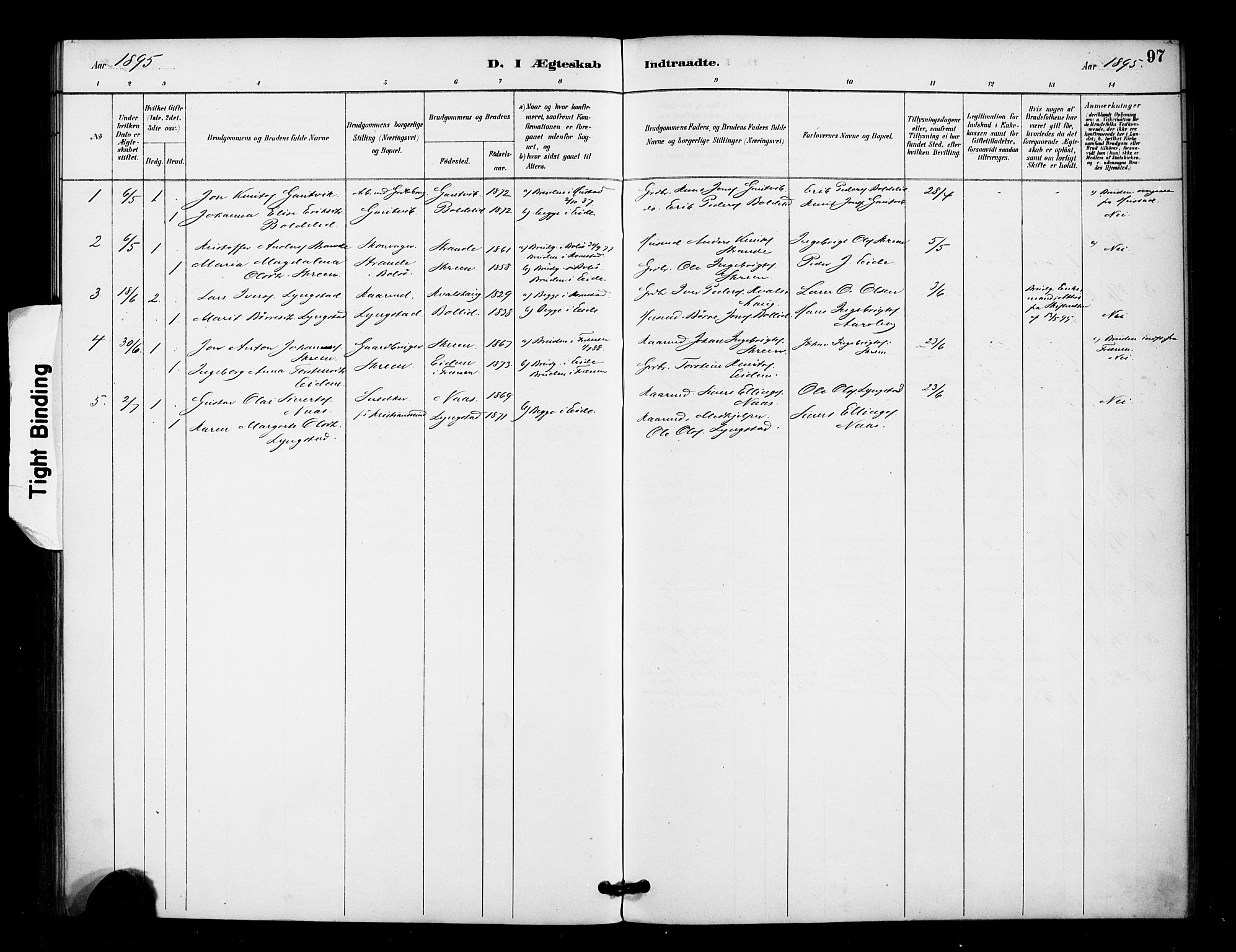 Ministerialprotokoller, klokkerbøker og fødselsregistre - Møre og Romsdal, SAT/A-1454/571/L0836: Parish register (official) no. 571A01, 1884-1899, p. 97