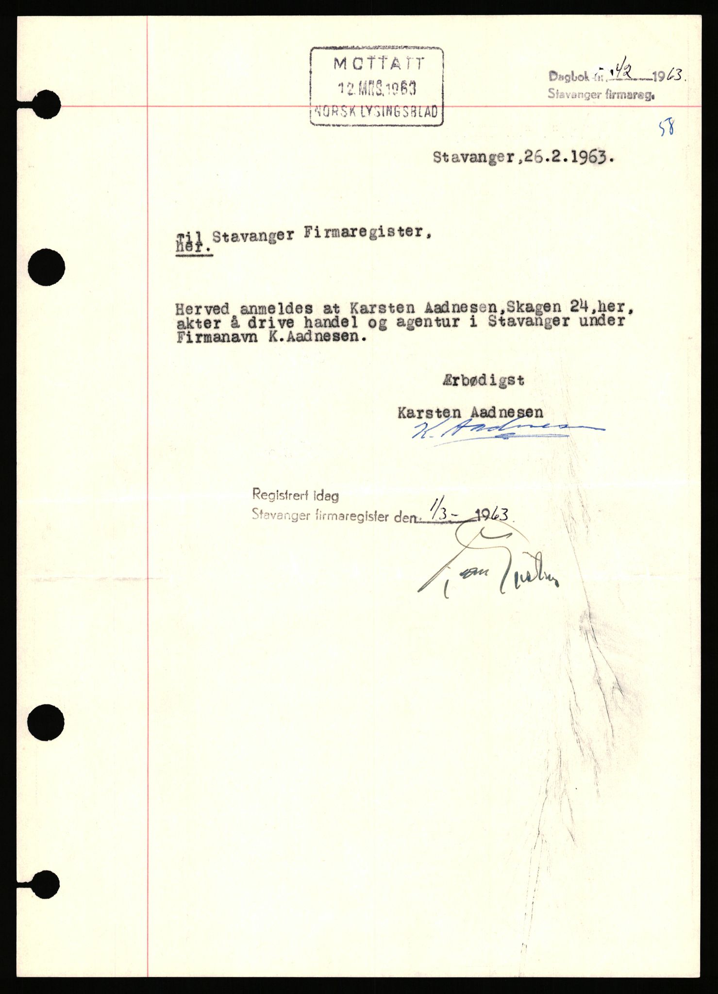 Stavanger byfogd, SAST/A-101408/002/J/Jd/Jde/L0003: Registreringsmeldinger og bilag. Enkeltmannsforetak, 751-1000, 1928-1976, p. 293