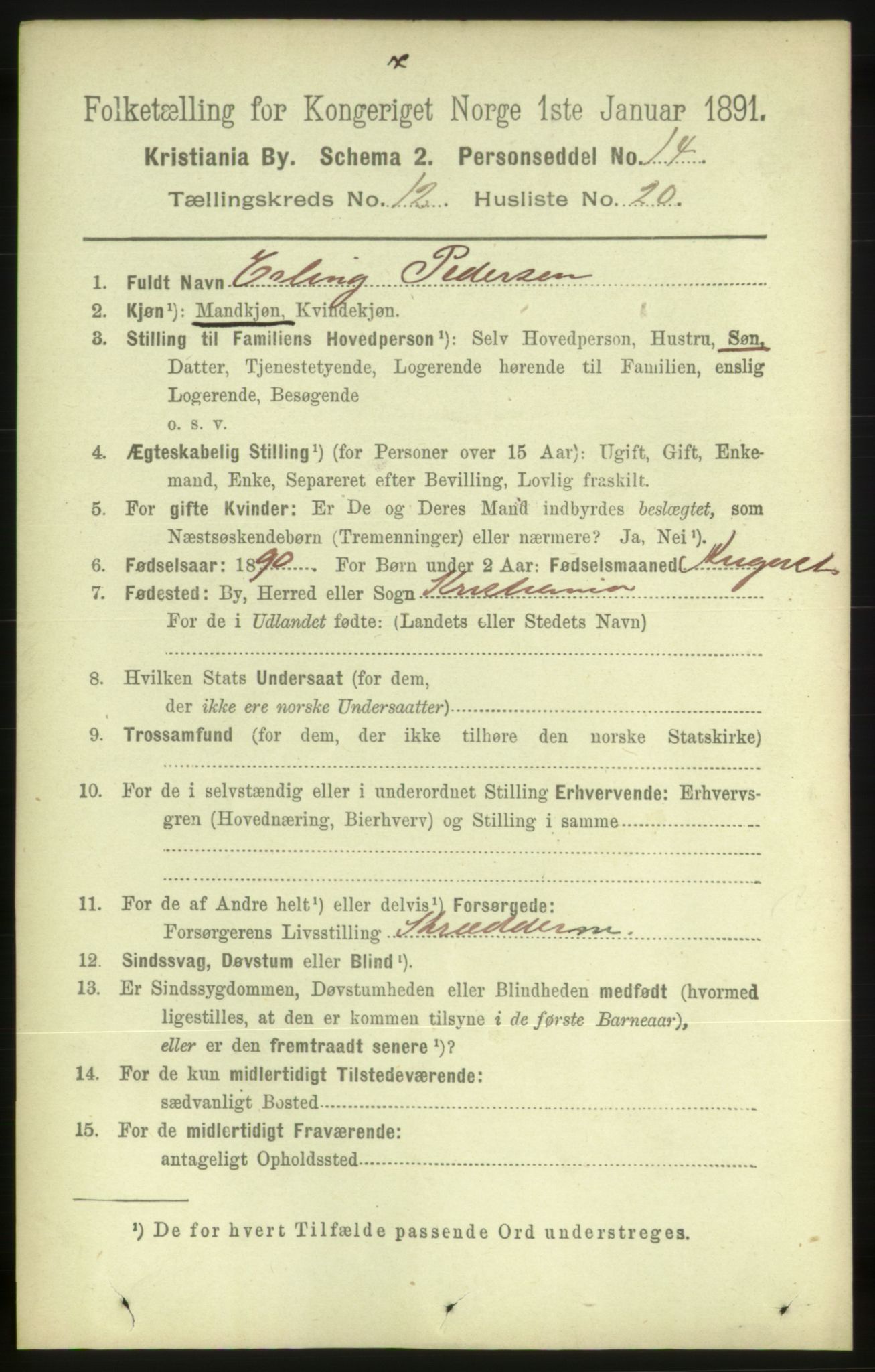 RA, 1891 census for 0301 Kristiania, 1891, p. 5771