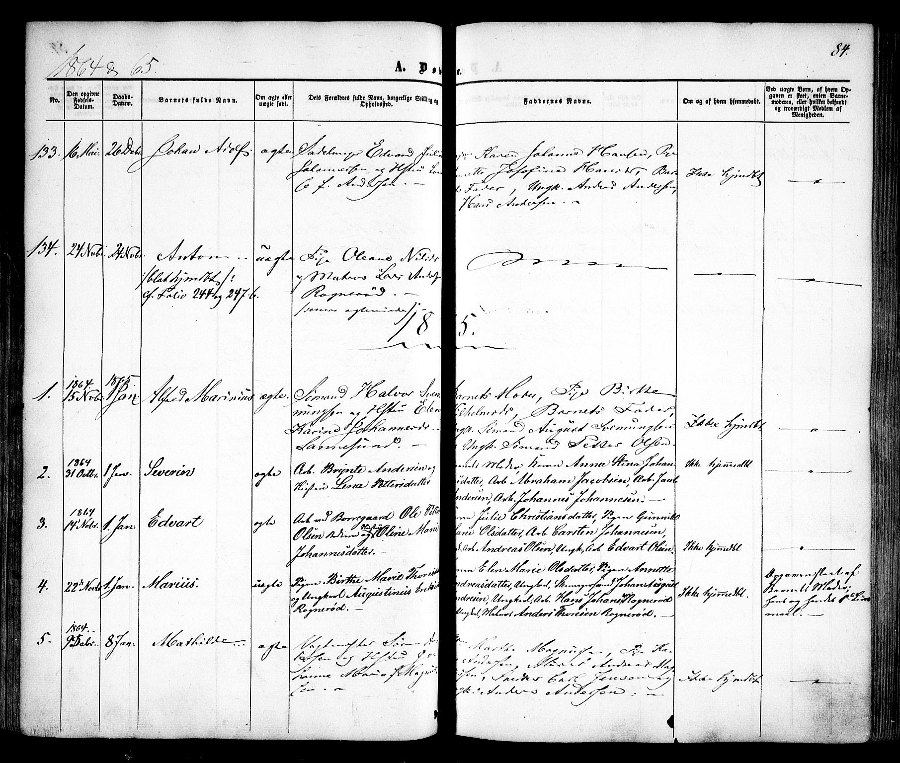 Sarpsborg prestekontor Kirkebøker, SAO/A-2006/F/Fa/L0001: Parish register (official) no. 1, 1859-1868, p. 84