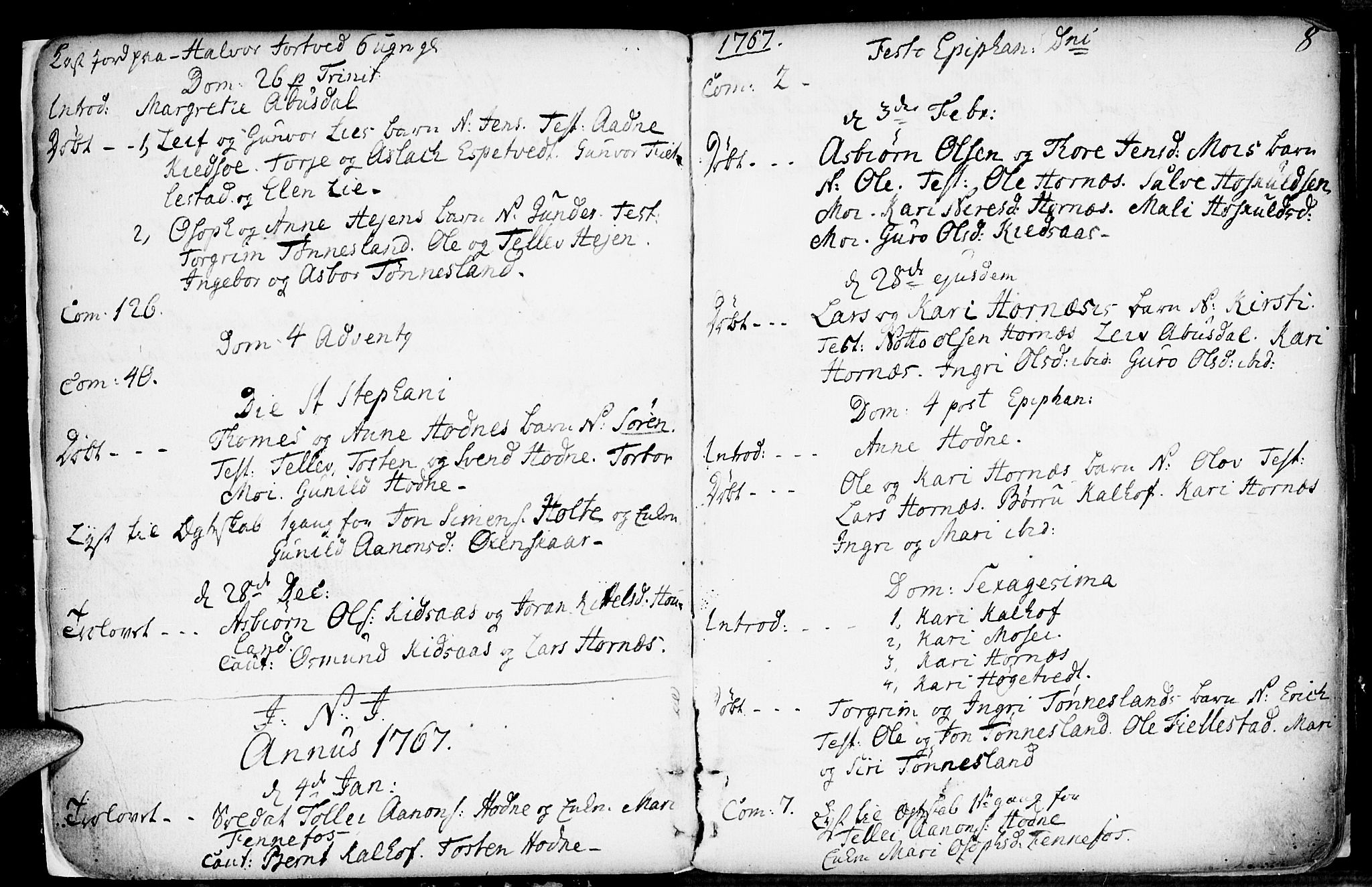 Evje sokneprestkontor, AV/SAK-1111-0008/F/Fa/Fab/L0002: Parish register (official) no. A 2, 1765-1816, p. 8