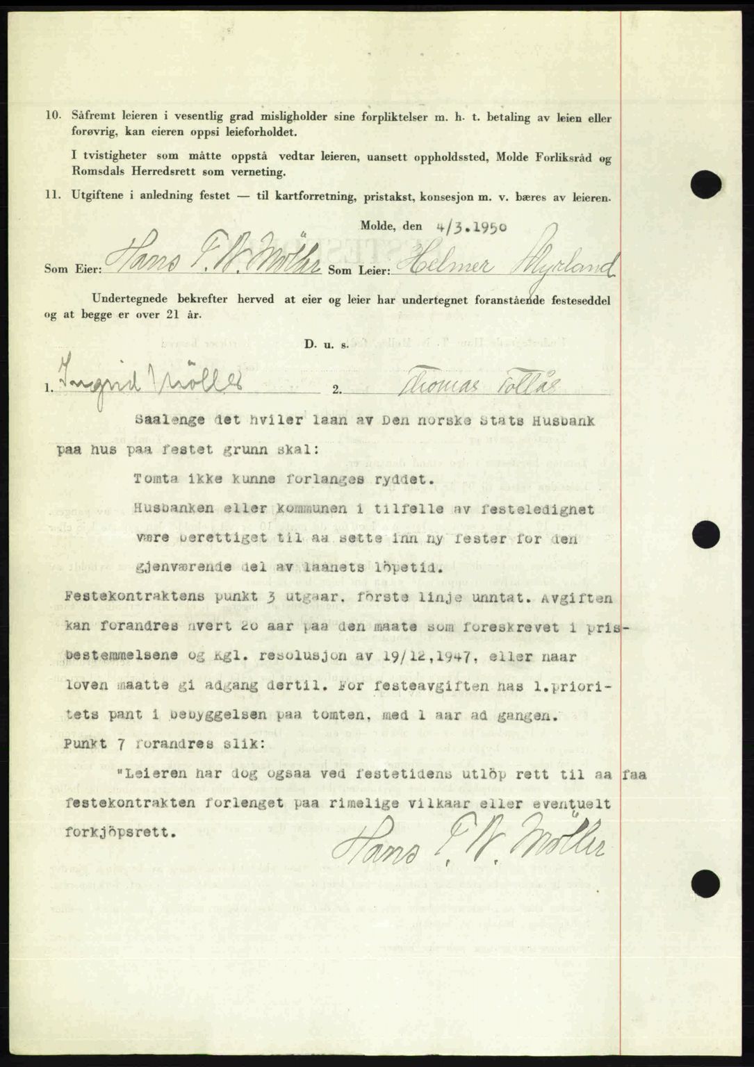 Romsdal sorenskriveri, AV/SAT-A-4149/1/2/2C: Mortgage book no. A32, 1950-1950, Diary no: : 733/1950