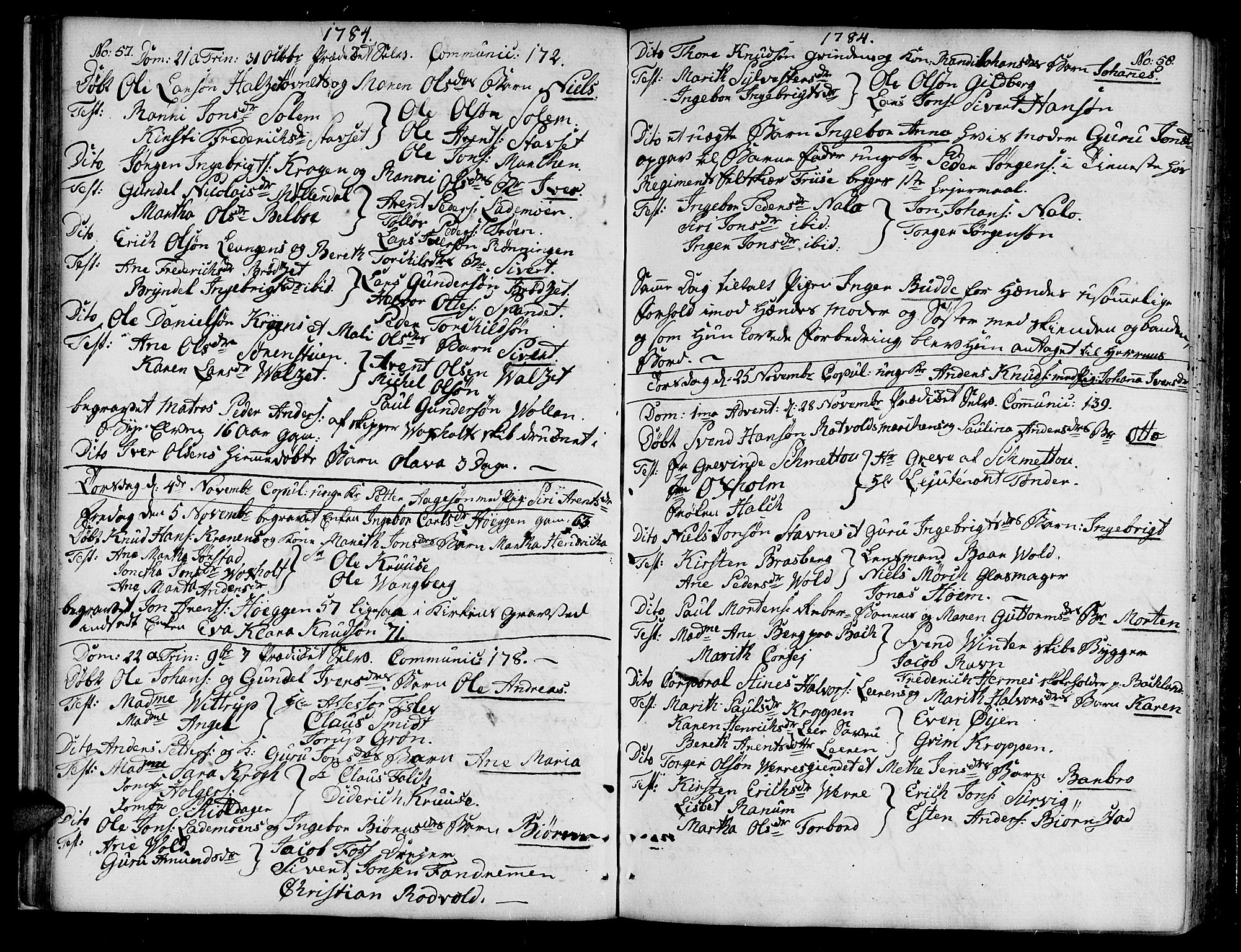 Ministerialprotokoller, klokkerbøker og fødselsregistre - Sør-Trøndelag, SAT/A-1456/604/L0180: Parish register (official) no. 604A01, 1780-1797, p. 57-58