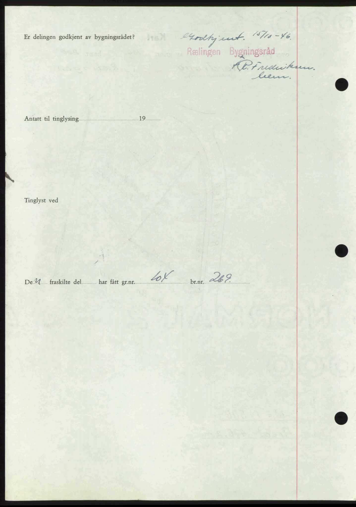 Nedre Romerike sorenskriveri, AV/SAO-A-10469/G/Gb/Gbd/L0017: Mortgage book no. 17, 1946-1946, Diary no: : 4027/1946