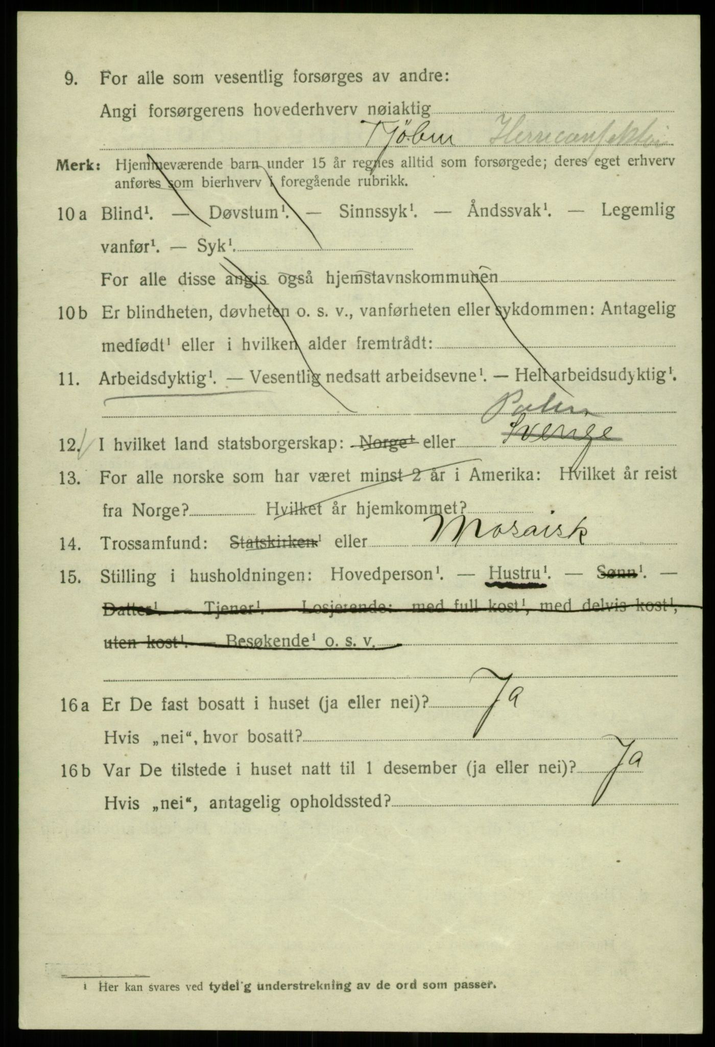 SAB, 1920 census for Bergen, 1920, p. 74321