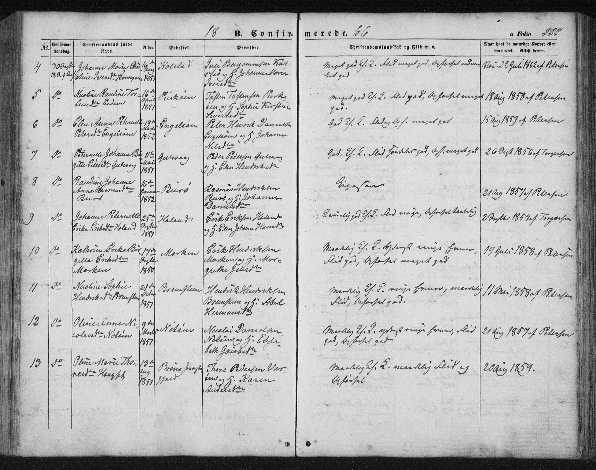 Ministerialprotokoller, klokkerbøker og fødselsregistre - Nordland, AV/SAT-A-1459/816/L0240: Parish register (official) no. 816A06, 1846-1870, p. 222