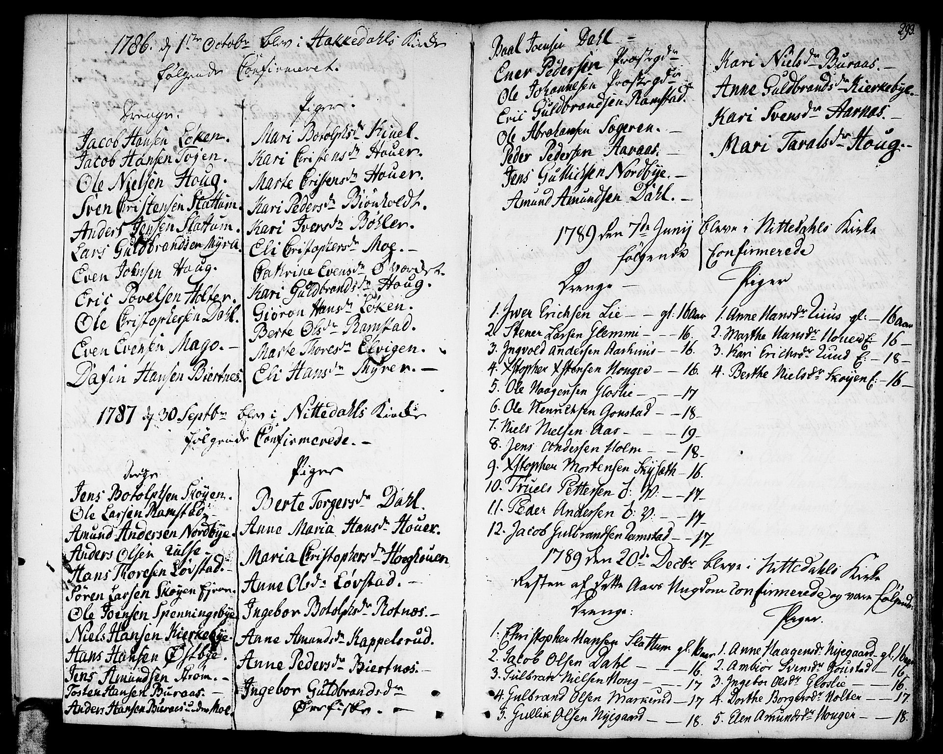 Nittedal prestekontor Kirkebøker, SAO/A-10365a/F/Fa/L0002: Parish register (official) no. I 2, 1779-1814, p. 293
