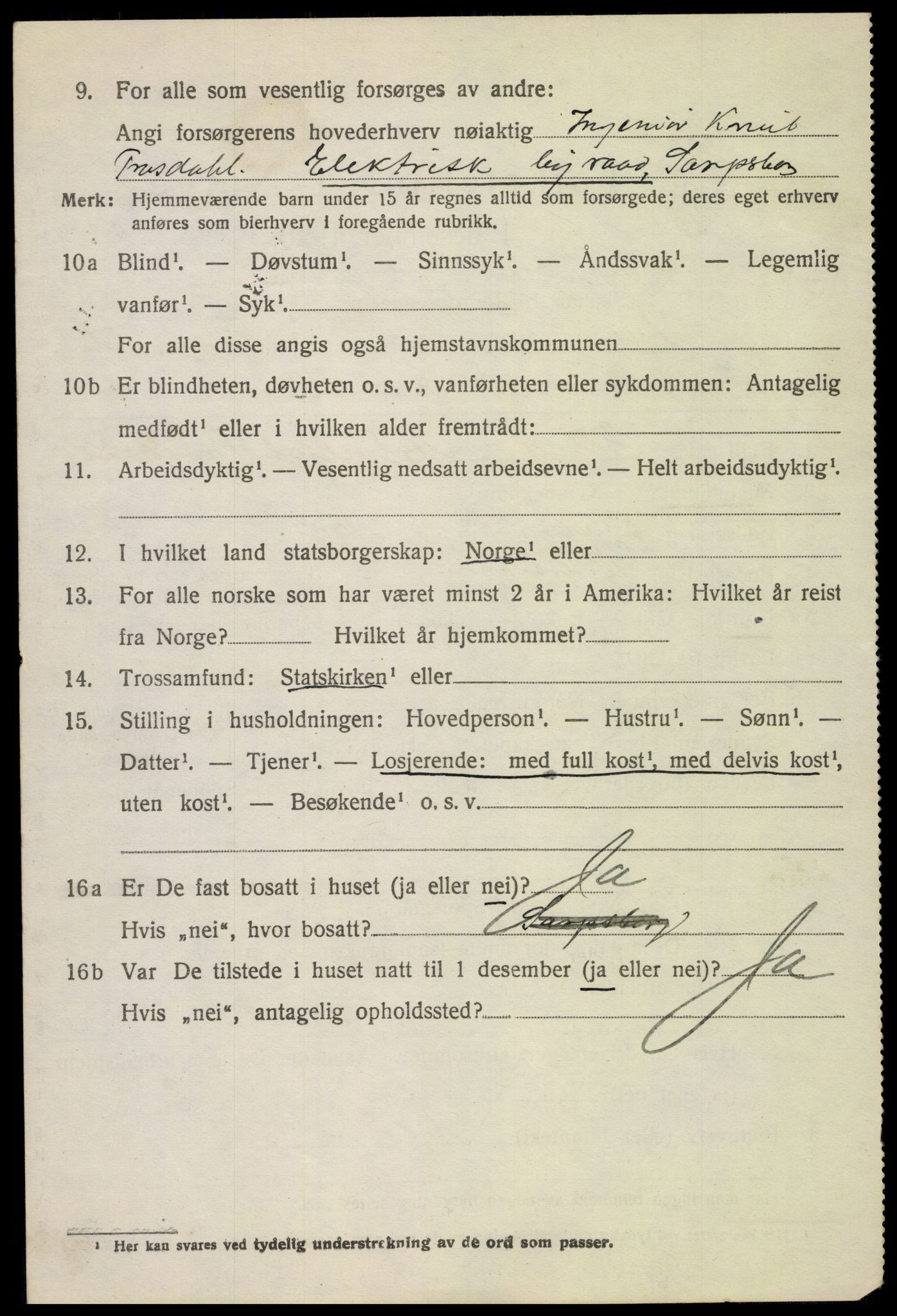 SAH, 1920 census for Vågå, 1920, p. 5307