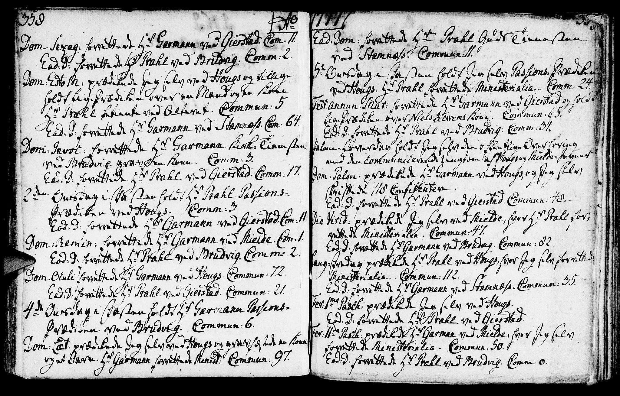 Haus sokneprestembete, AV/SAB-A-75601/H/Haa: Parish register (official) no. A 9, 1767-1781, p. 358-359