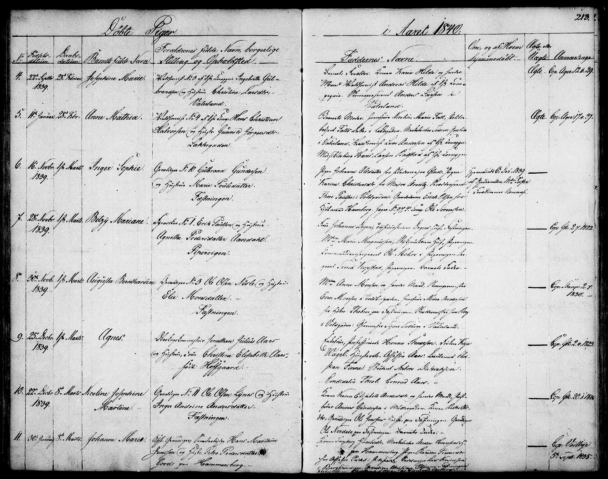 Garnisonsmenigheten Kirkebøker, SAO/A-10846/F/Fa/L0006: Parish register (official) no. 6, 1828-1841, p. 213