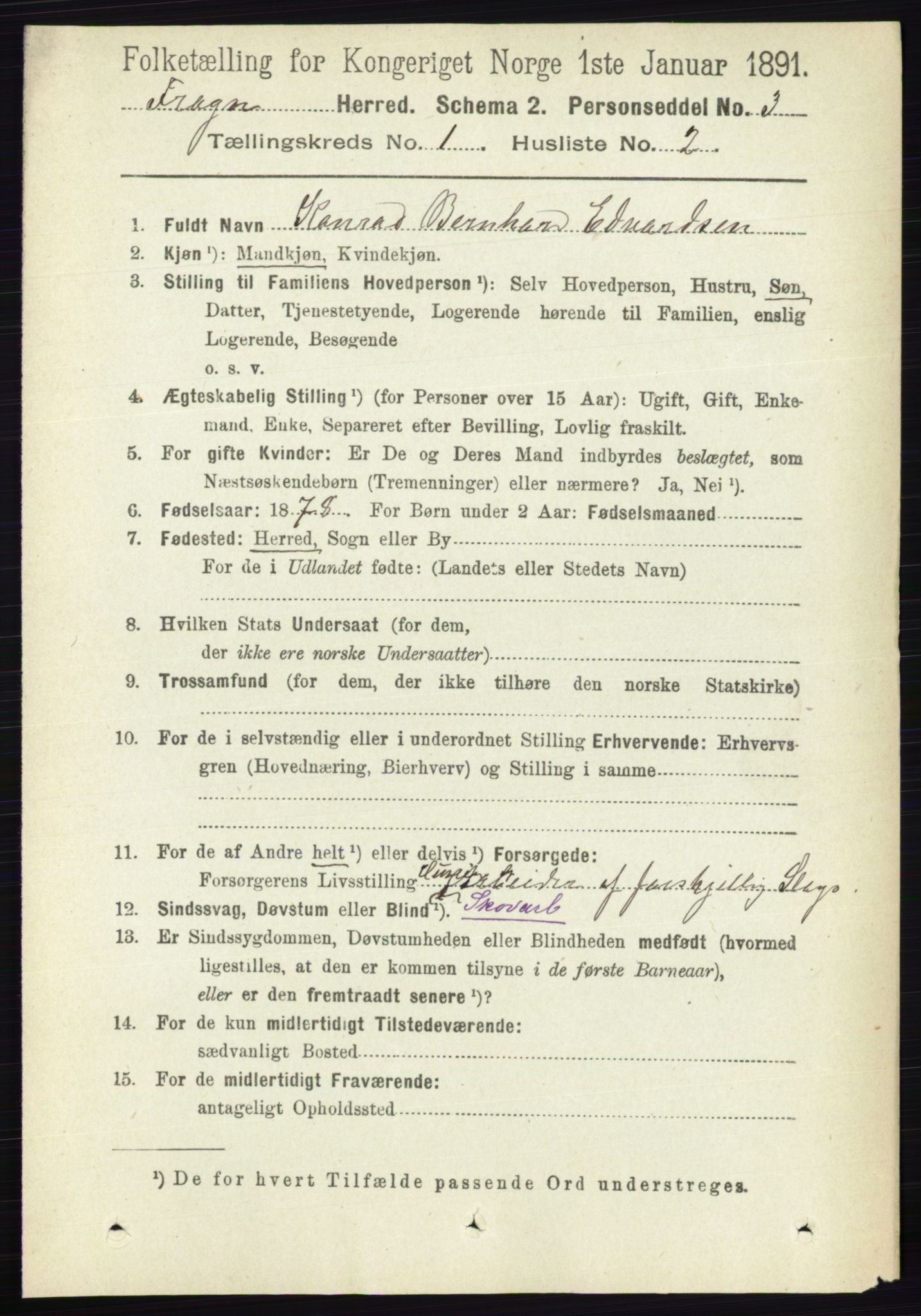 RA, 1891 census for 0215 Frogn, 1891, p. 144