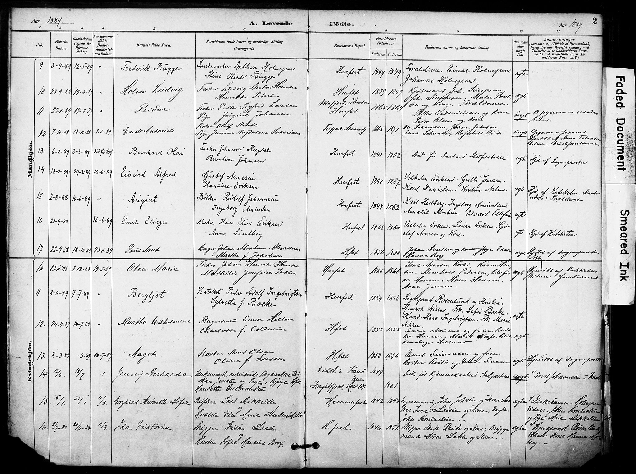 Hammerfest sokneprestkontor, SATØ/S-1347/H/Ha/L0009.kirke: Parish register (official) no. 9, 1889-1897, p. 2