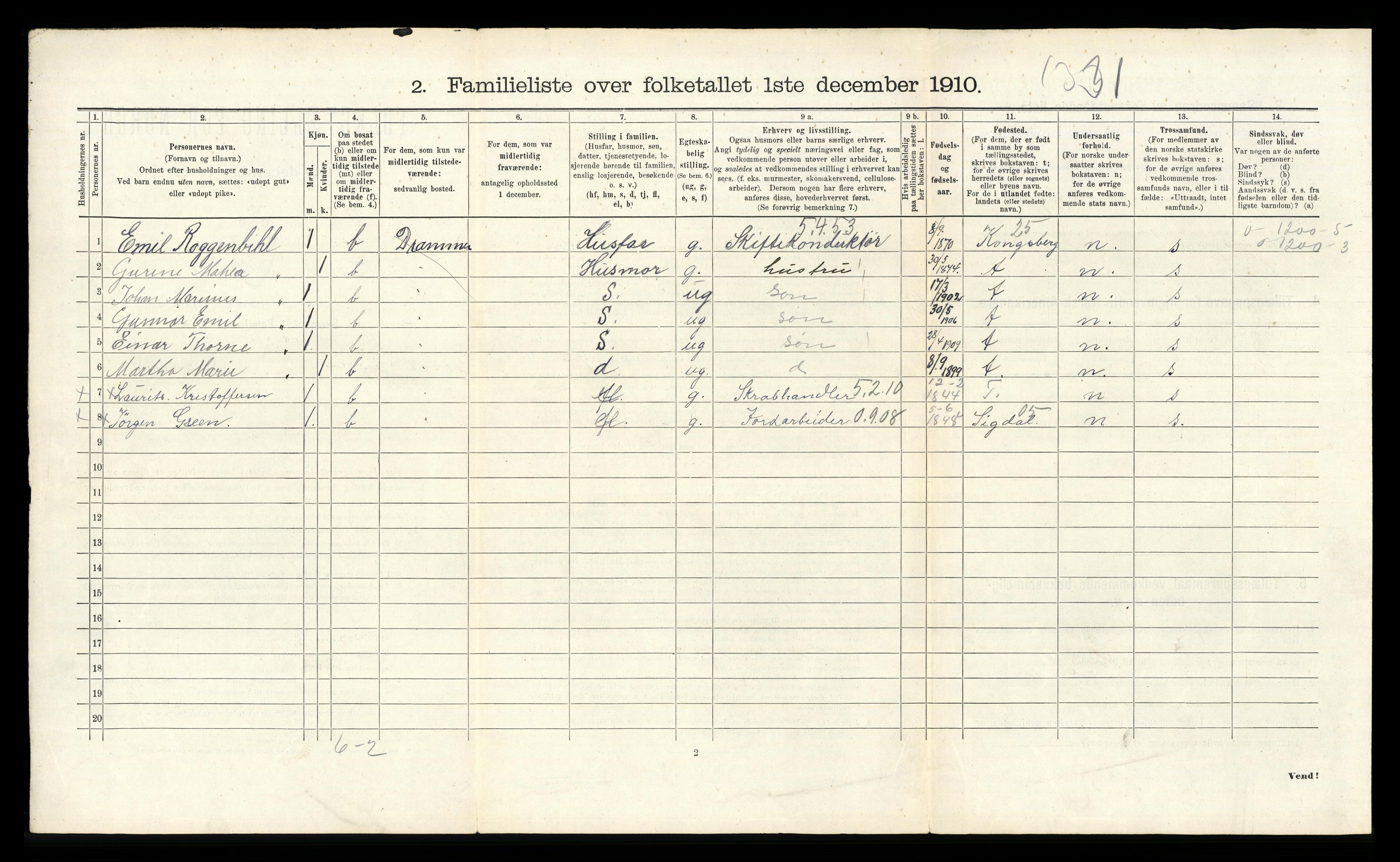 RA, 1910 census for Drammen, 1910, p. 12775