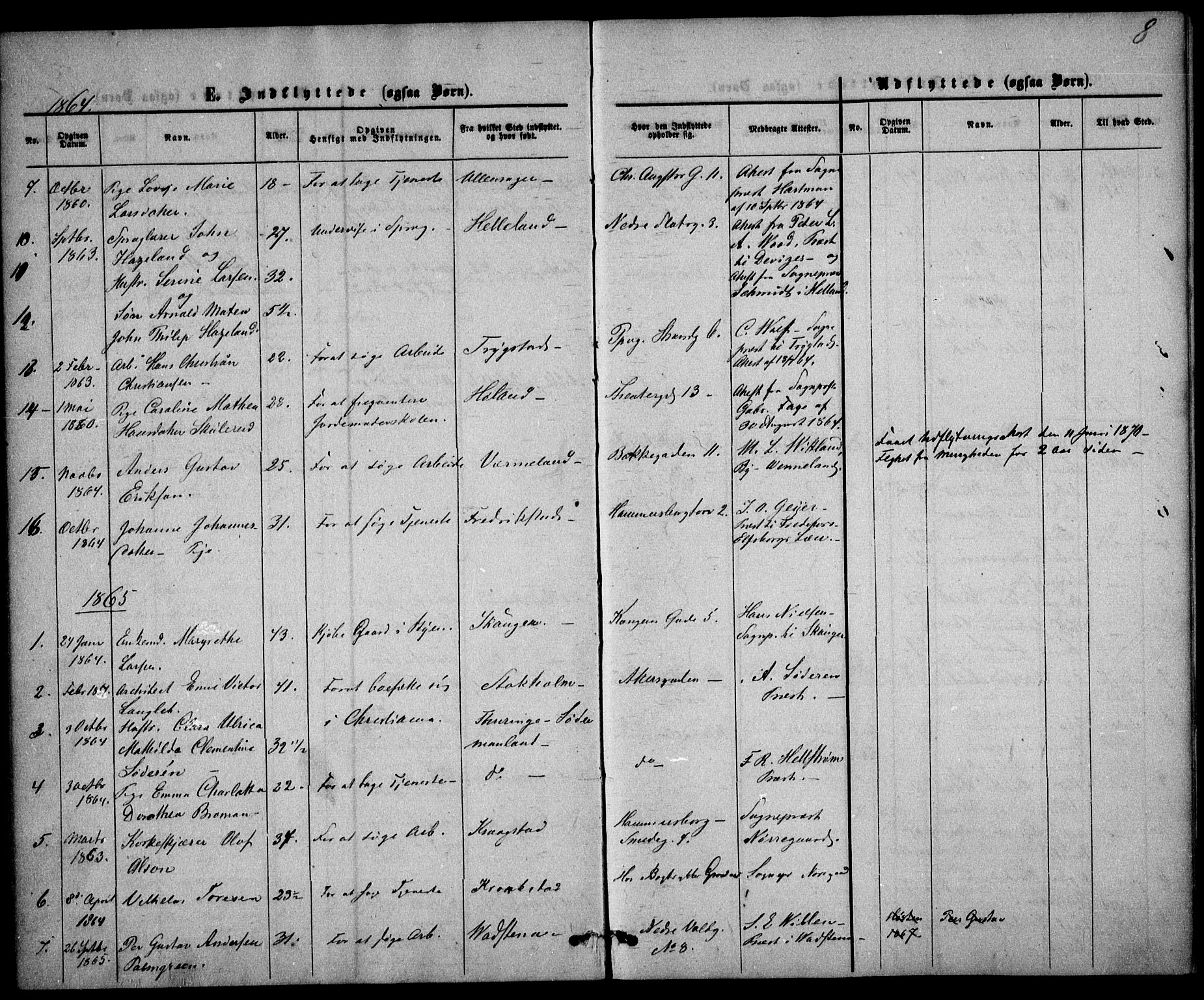 Trefoldighet prestekontor Kirkebøker, SAO/A-10882/F/Fe/L0001: Parish register (official) no. V 1, 1858-1887, p. 8