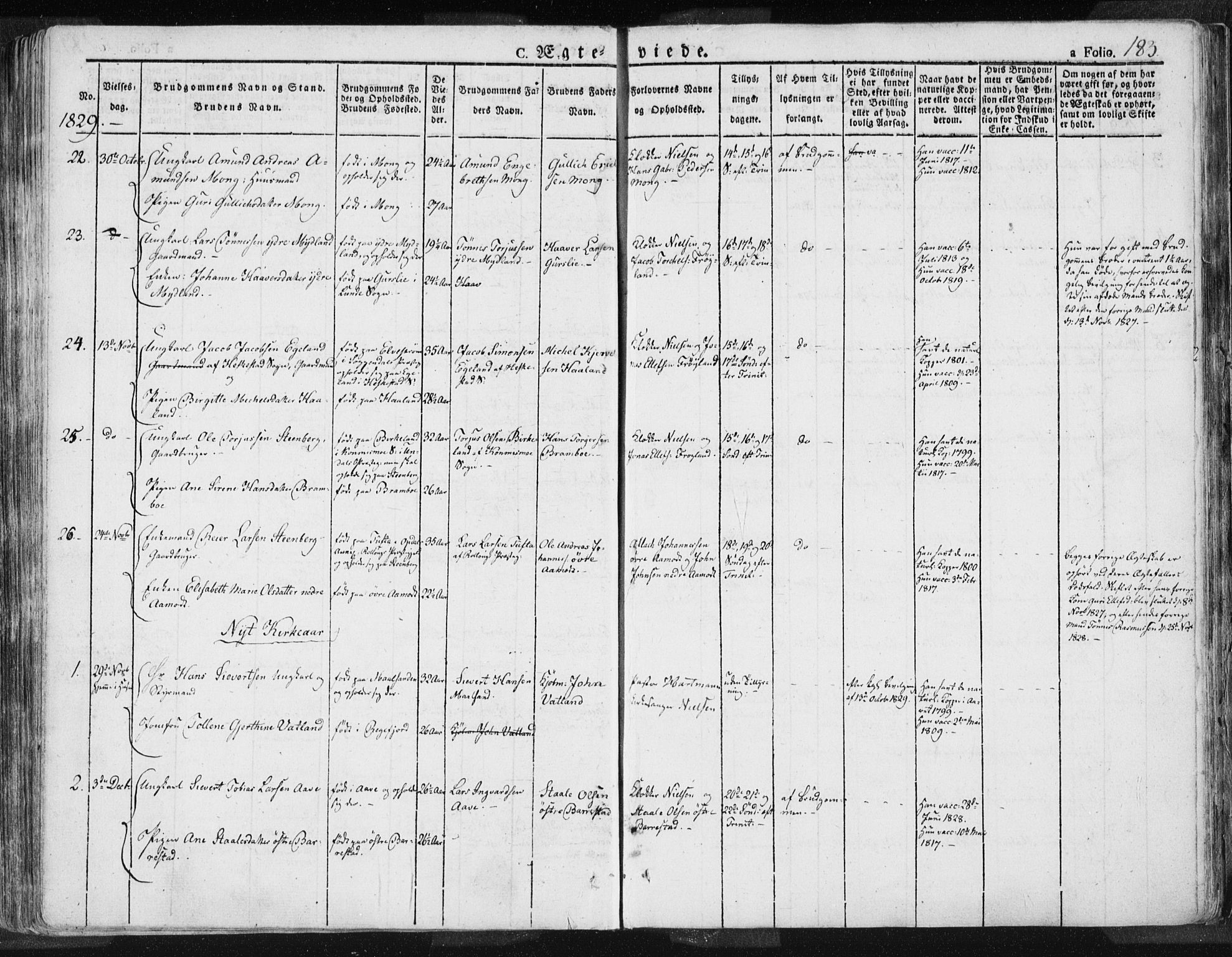 Sokndal sokneprestkontor, SAST/A-101808: Parish register (official) no. A 7.1, 1826-1842, p. 183