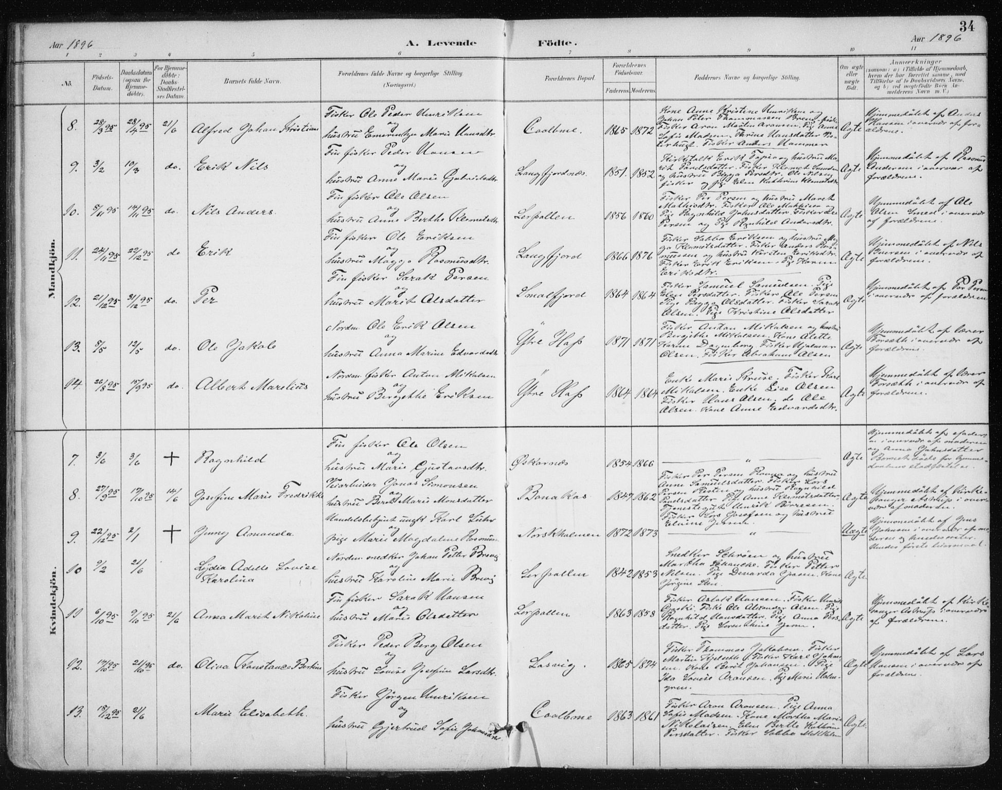 Tana sokneprestkontor, SATØ/S-1334/H/Ha/L0005kirke: Parish register (official) no. 5, 1891-1903, p. 34