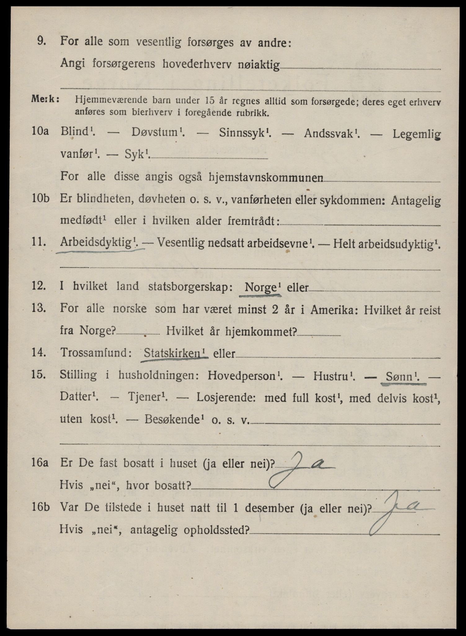 SAT, 1920 census for Borgund, 1920, p. 7585