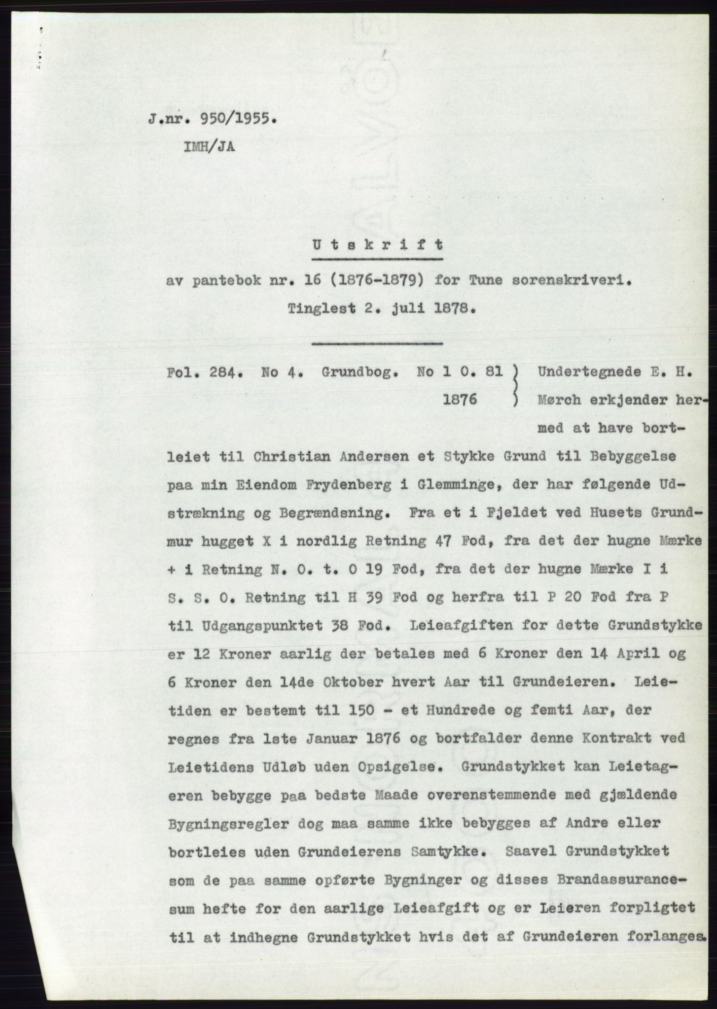 Statsarkivet i Oslo, SAO/A-10621/Z/Zd/L0003: Avskrifter, j.nr 714-1202/1955, 1955, p. 152