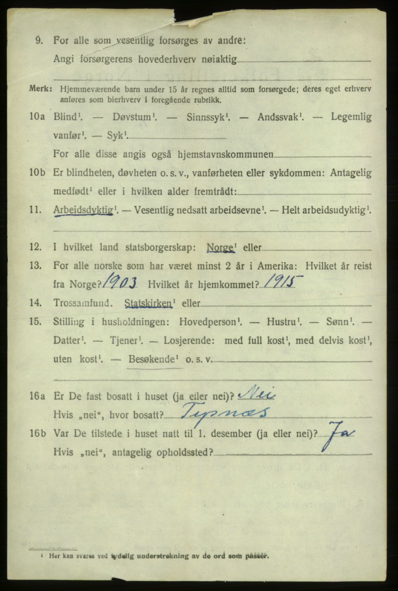 SAB, 1920 census for Ølen, 1920, p. 902