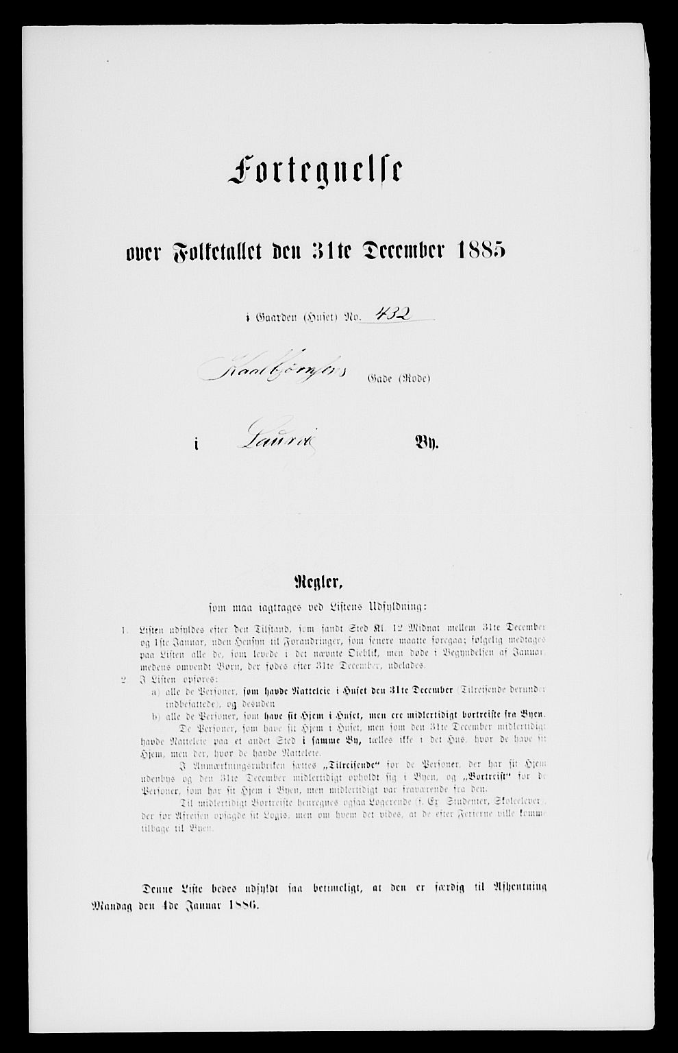 SAKO, 1885 census for 0707 Larvik, 1885, p. 1227