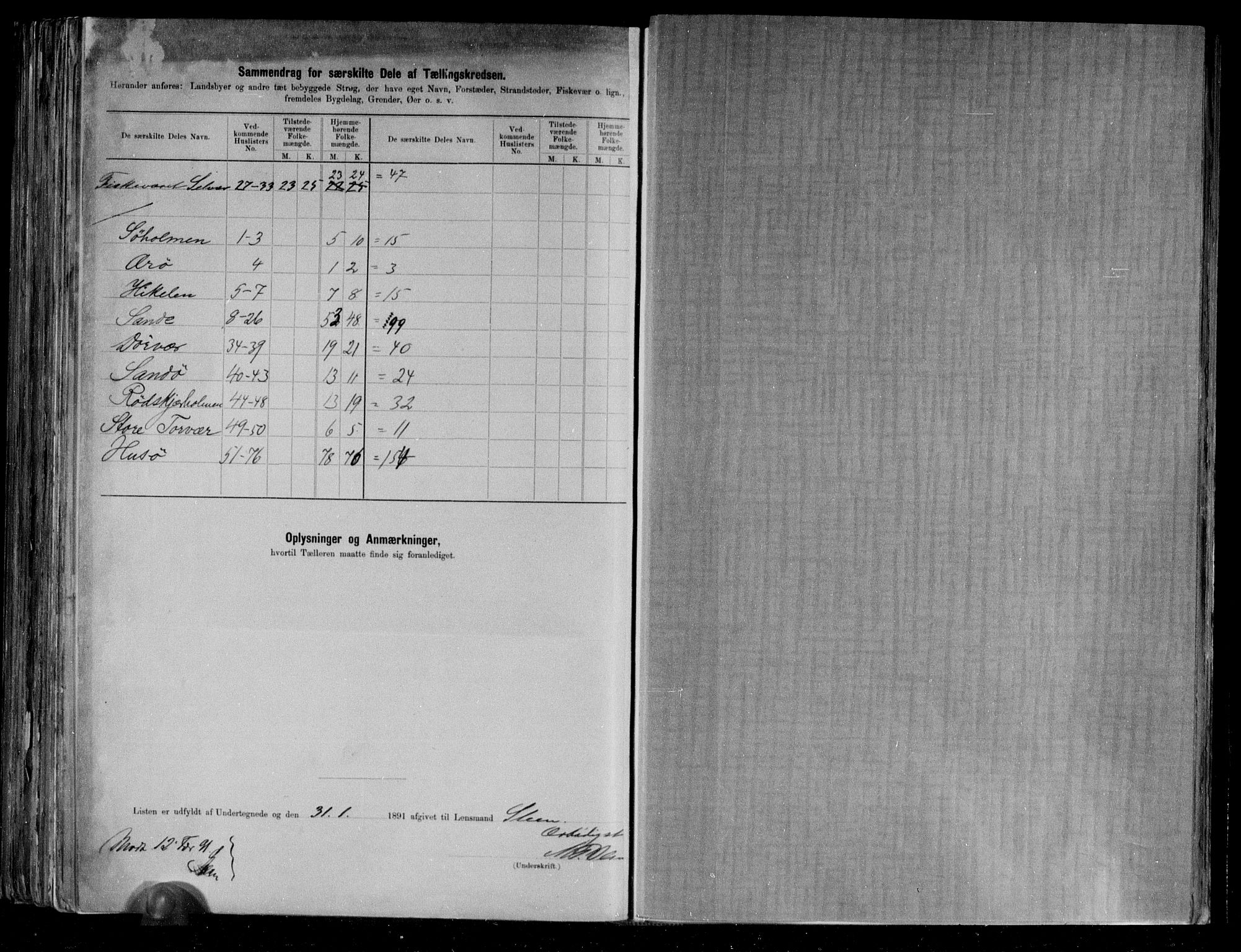 RA, 1891 census for 1835 Træna, 1891, p. 6